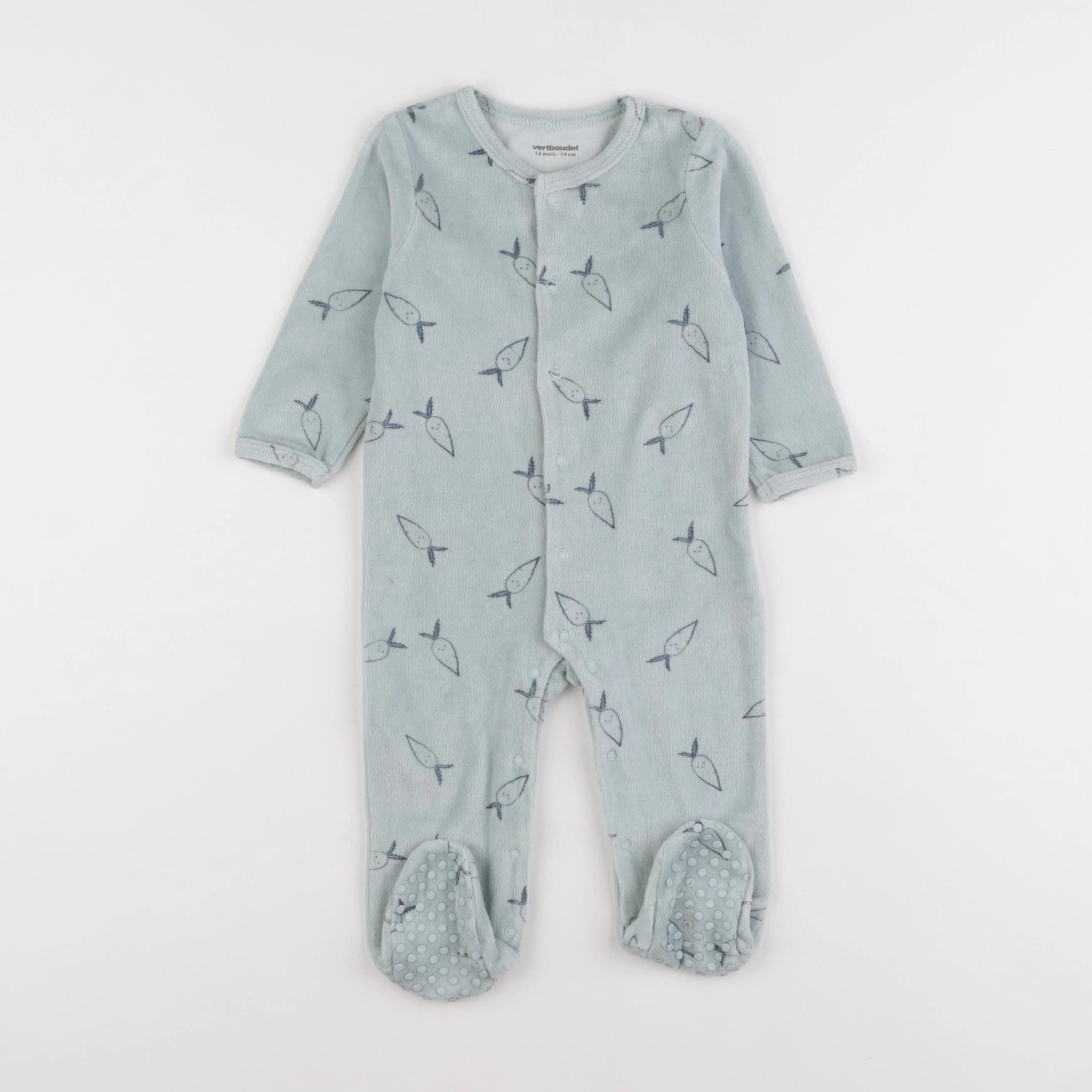 Vertbaudet - pyjama velours vert - 12 mois