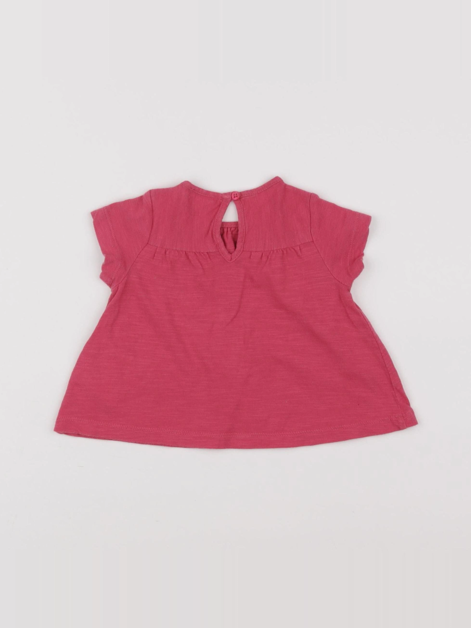 Boutchou - tee-shirt rose - 6 mois