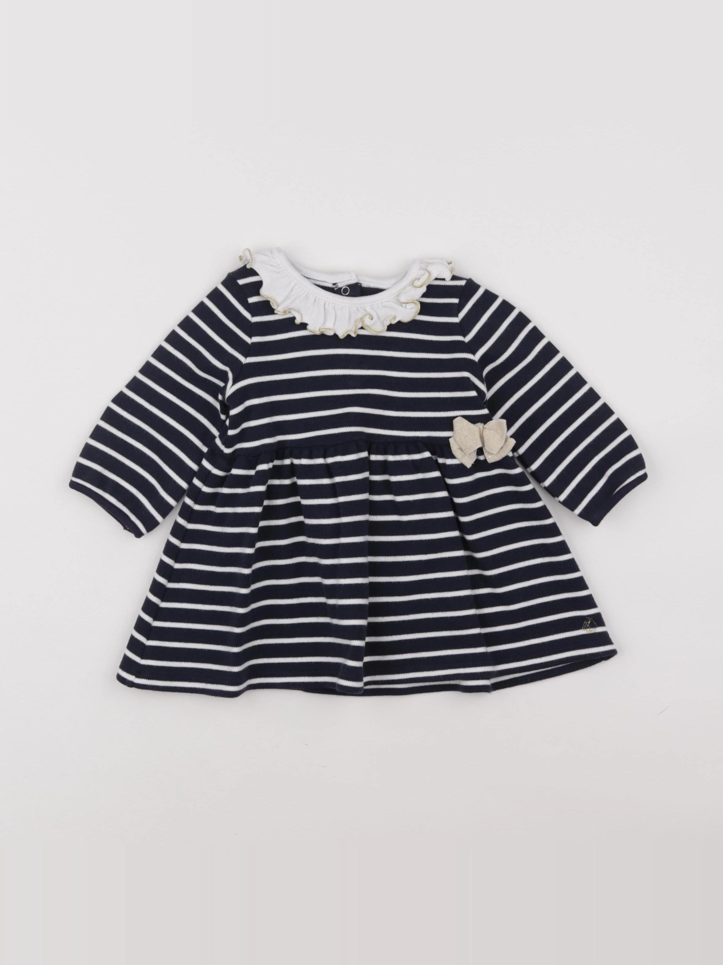 Petit Bateau - robe bleu - 6 mois