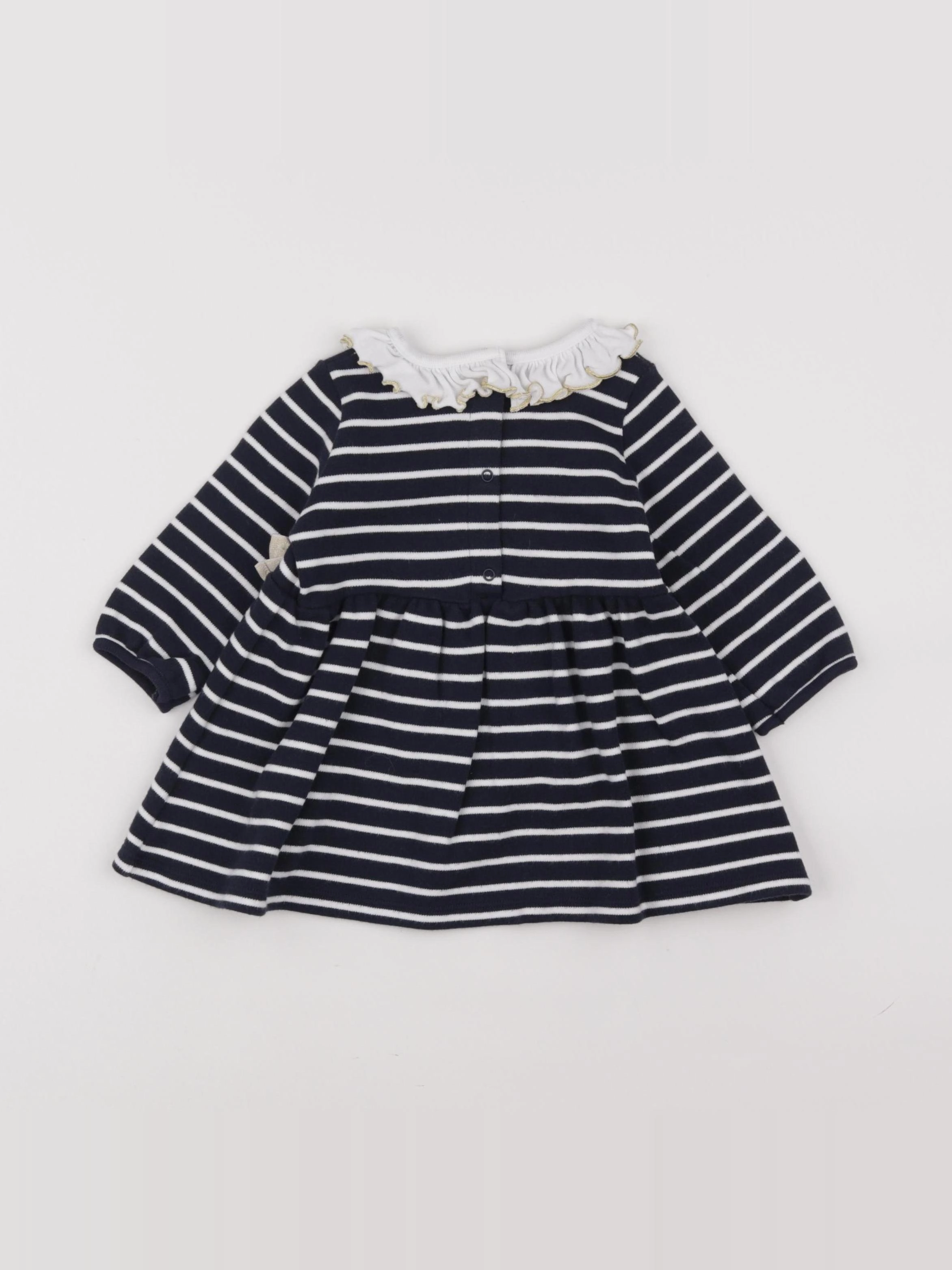 Petit Bateau - robe bleu - 6 mois