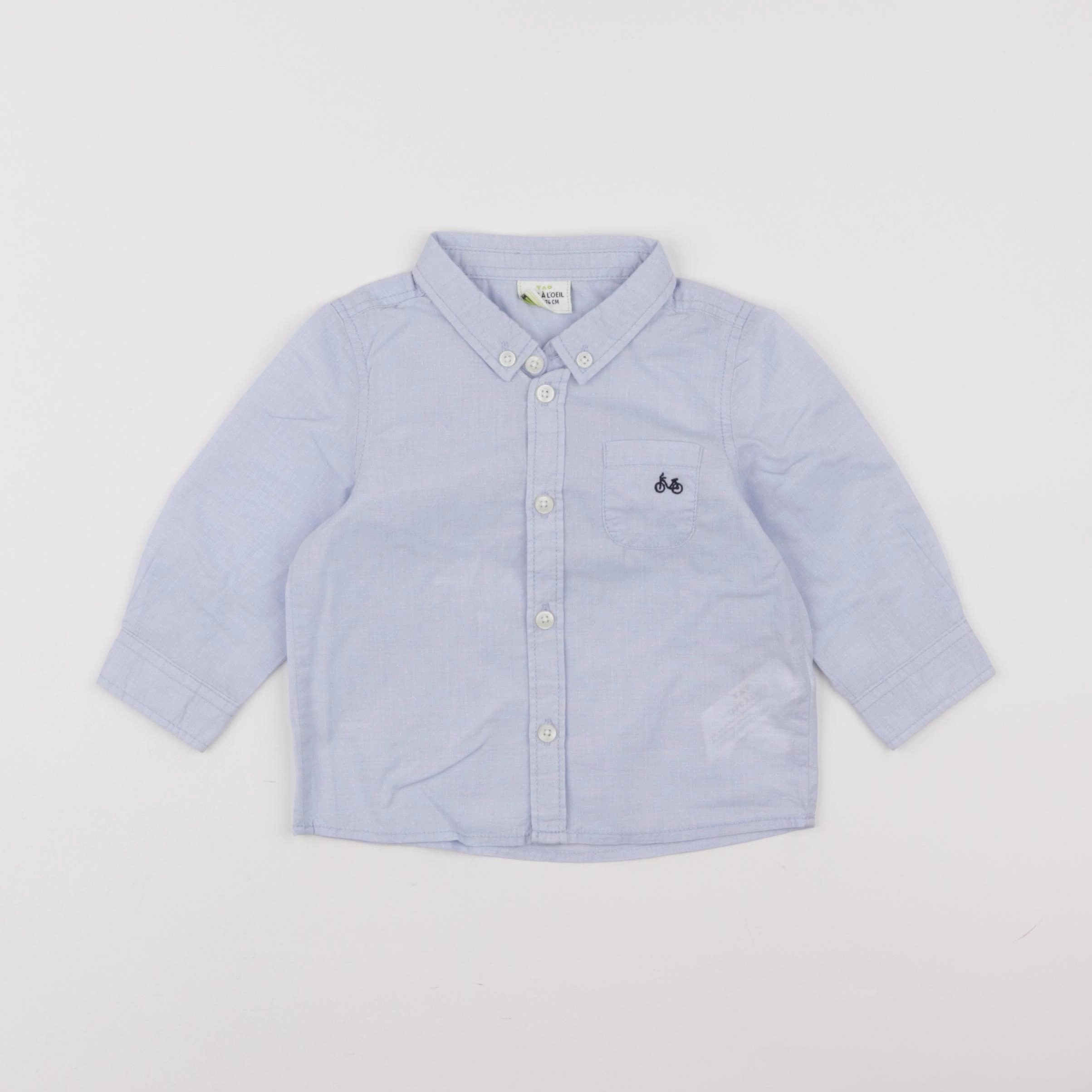 Tape à l'oeil - chemise bleu - 12 mois