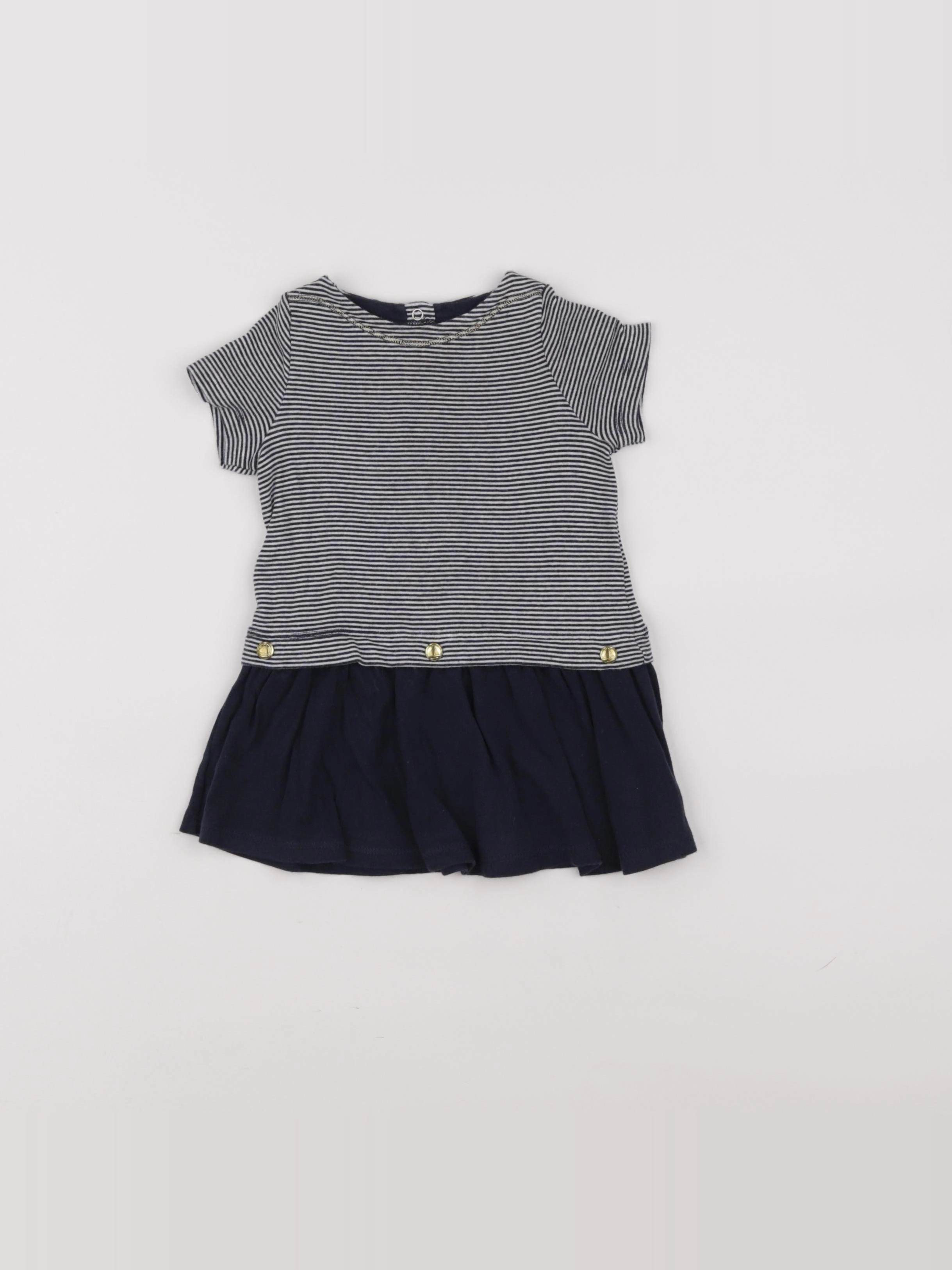 Petit Bateau - robe bleu - 6 mois