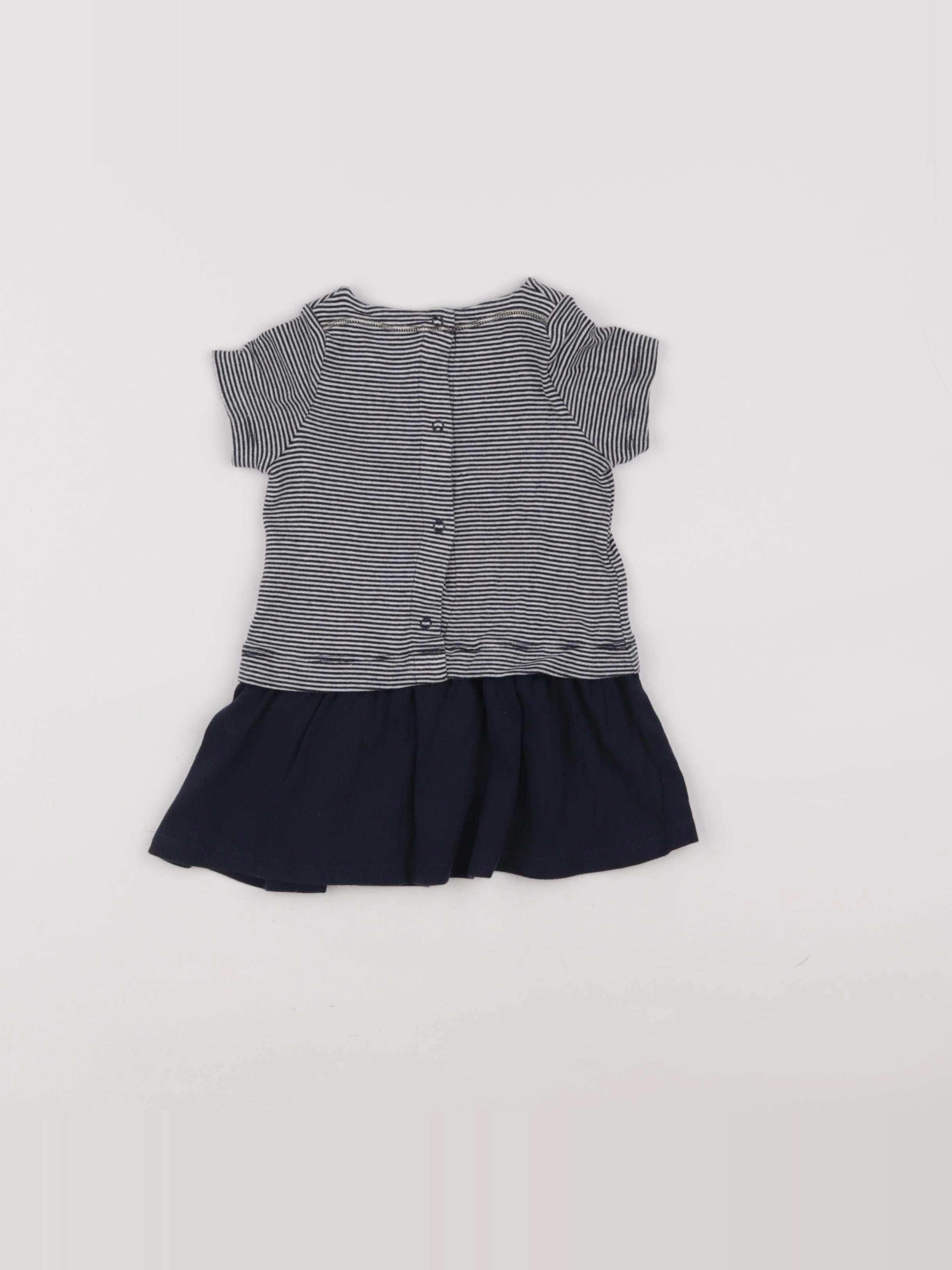 Petit Bateau - robe bleu - 6 mois