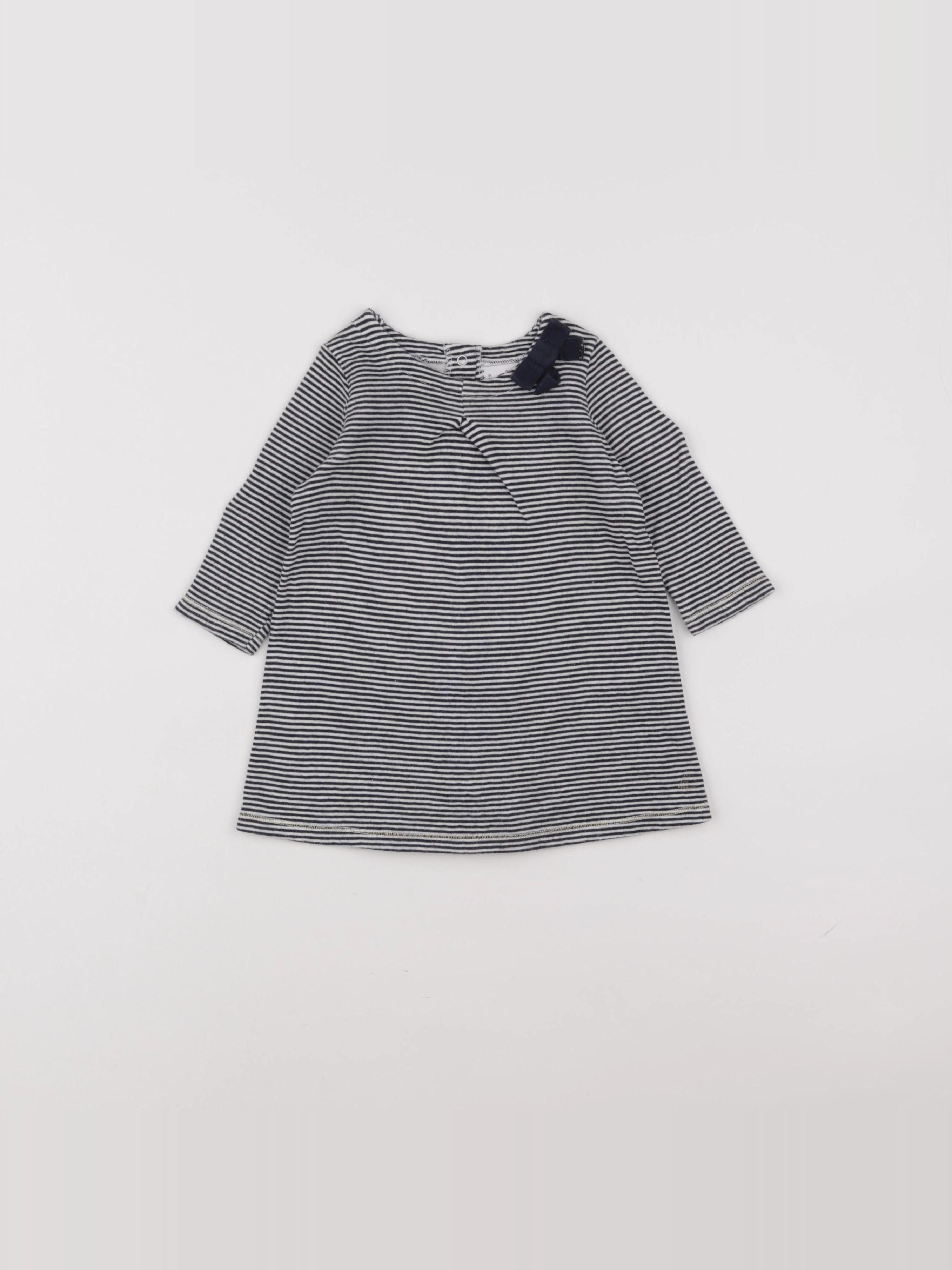 Petit Bateau - robe bleu - 6 mois