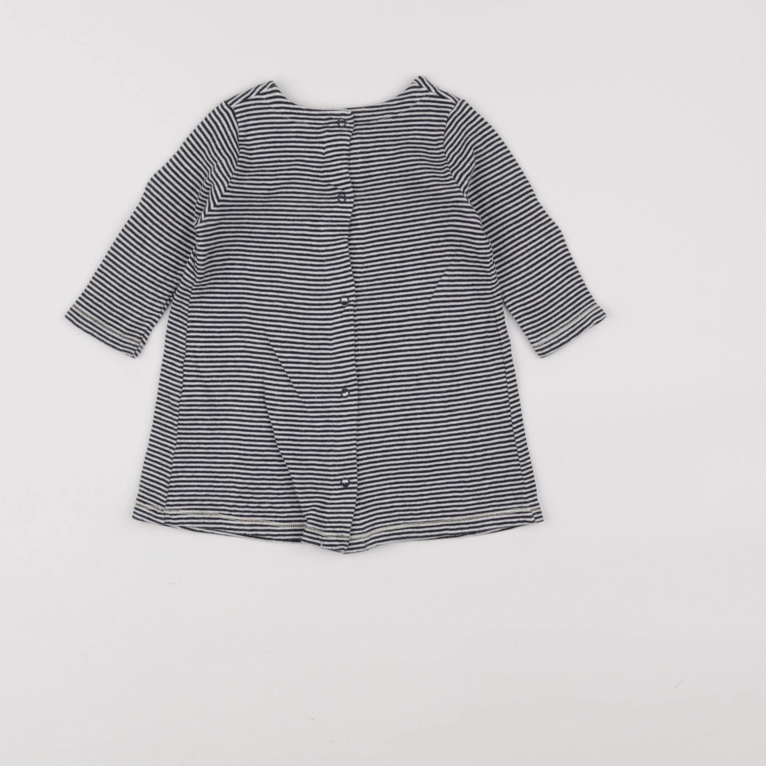 Petit Bateau - robe bleu - 6 mois