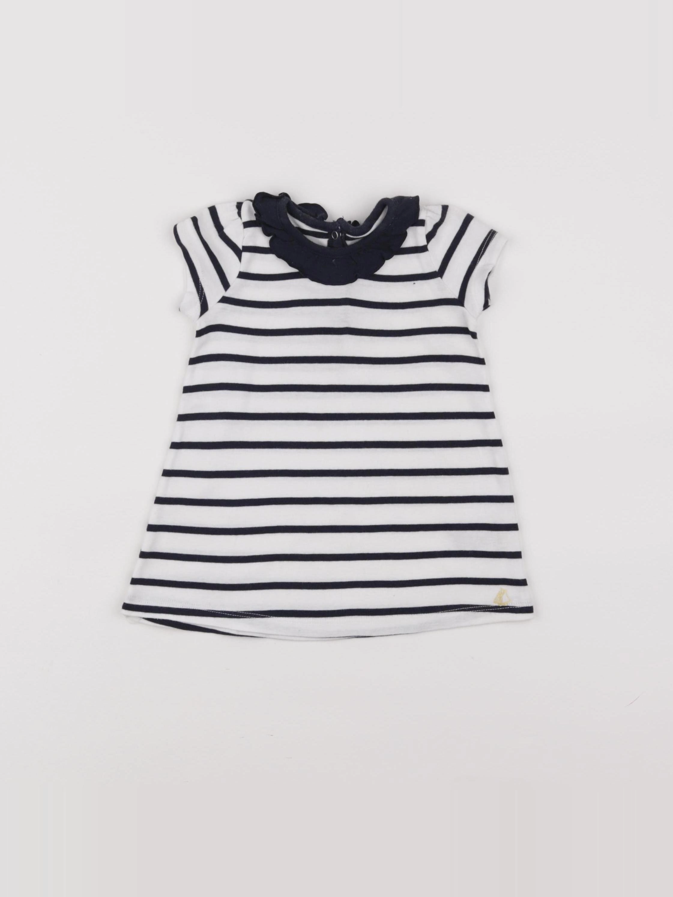 Petit Bateau - robe bleu - 6 mois