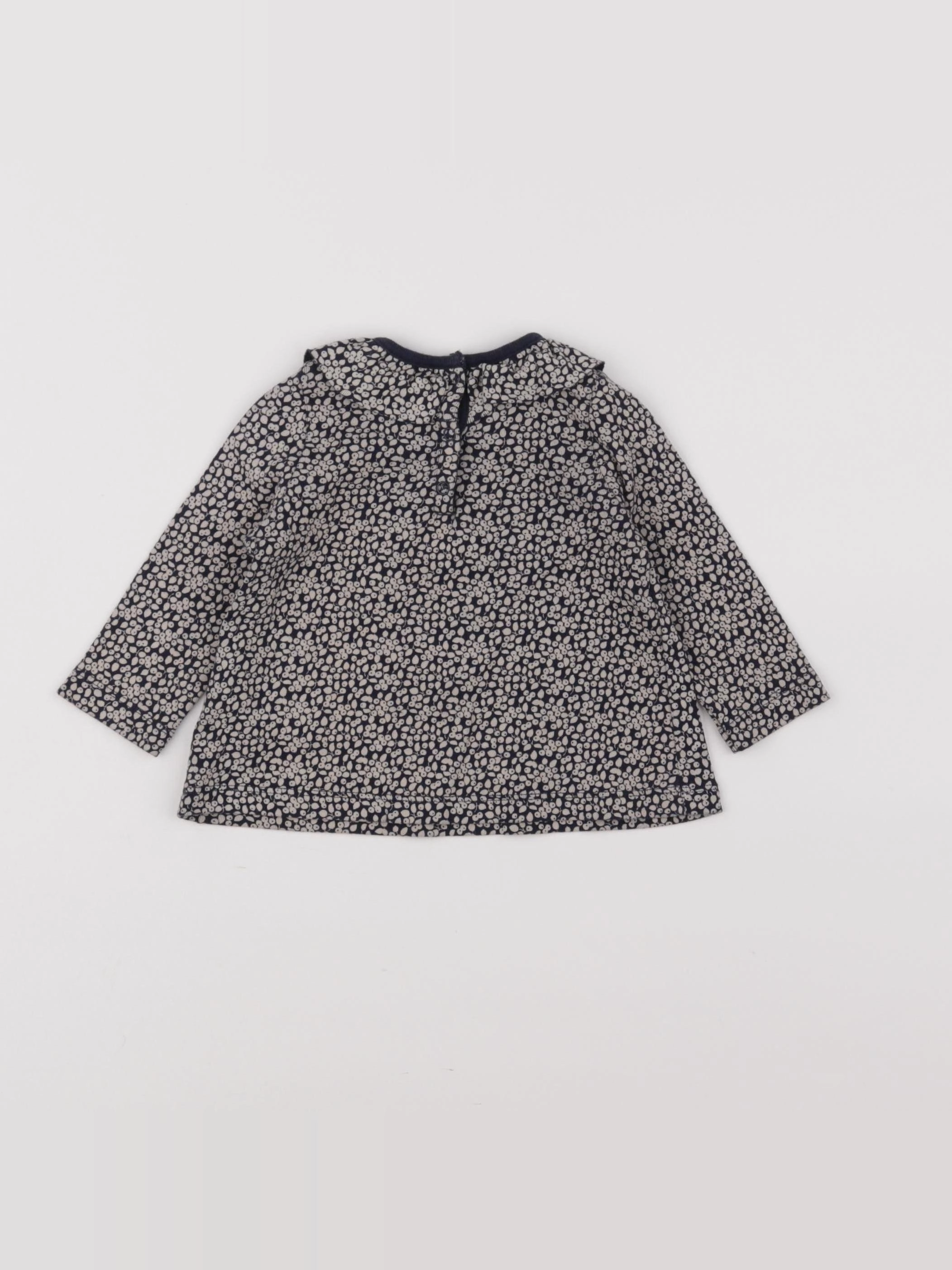 Petit Bateau - tee-shirt bleu - 6 mois