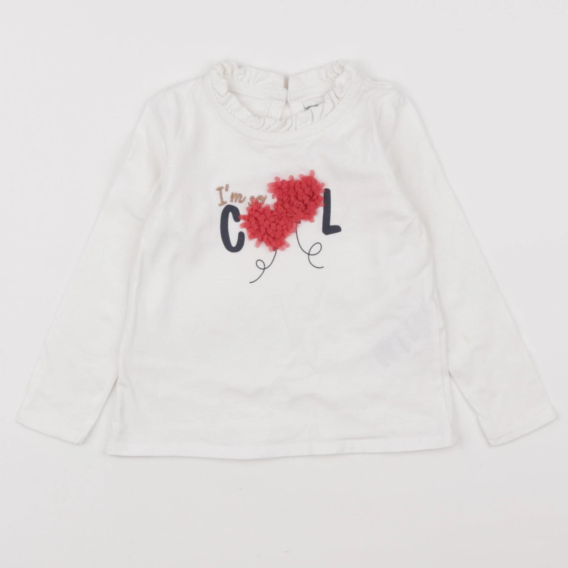 Vertbaudet - tee-shirt blanc - 2 ans