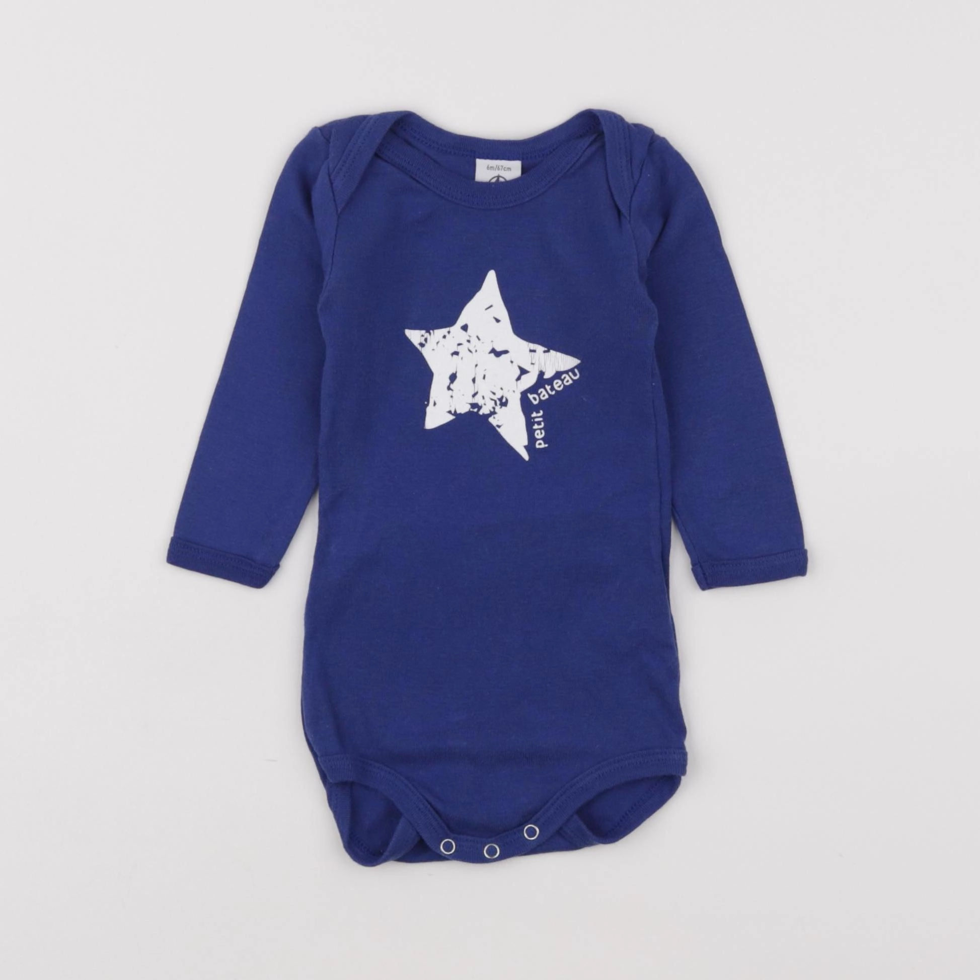 Petit Bateau - body bleu - 6 mois