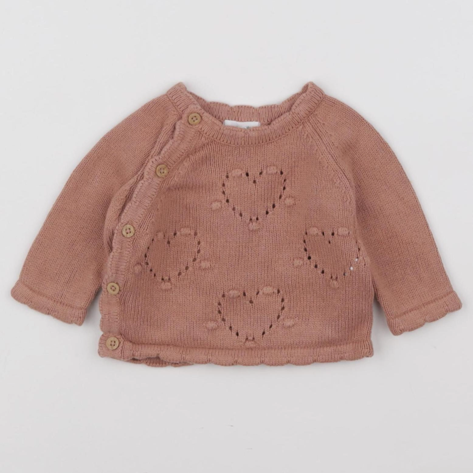 Vertbaudet - pull rose - 1 mois