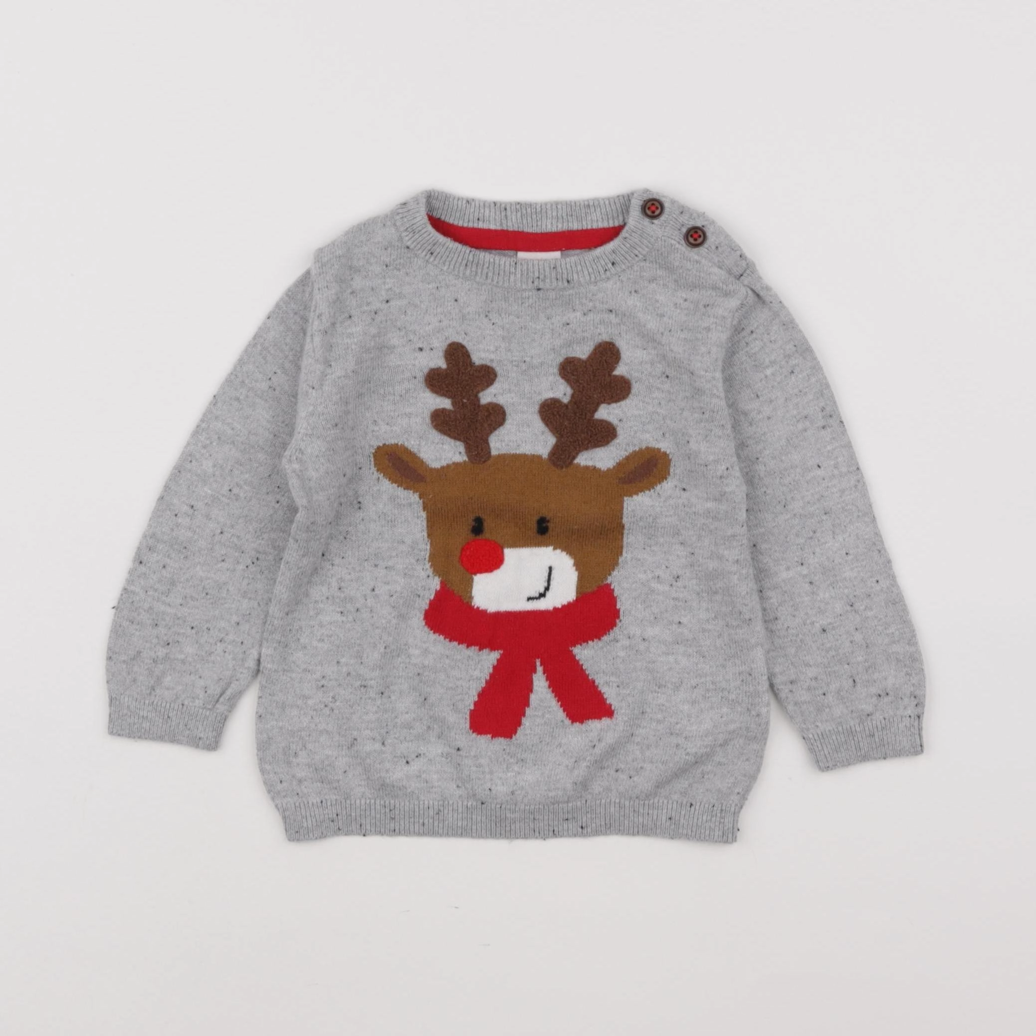 H&M - pull gris - 3/6 mois