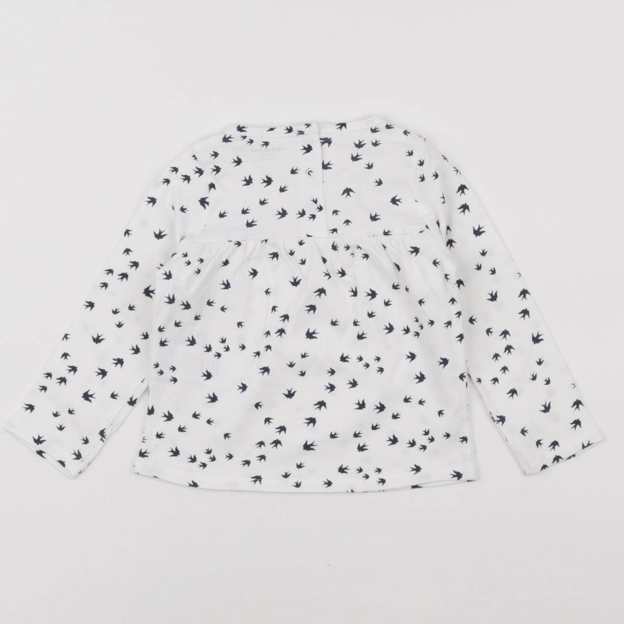 Vertbaudet - tee-shirt bleu, blanc - 12 mois