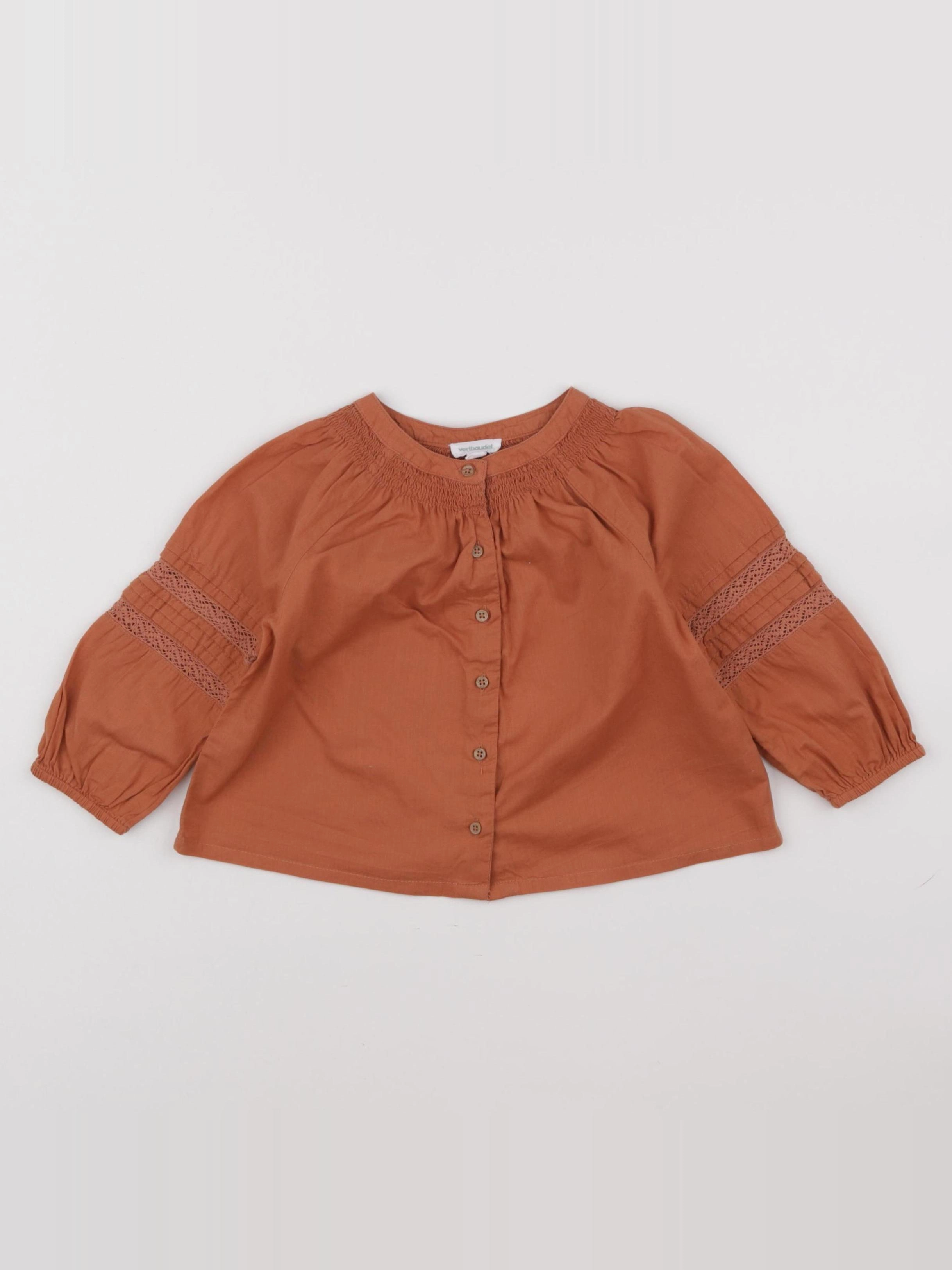 Vertbaudet - blouse marron - 18 mois