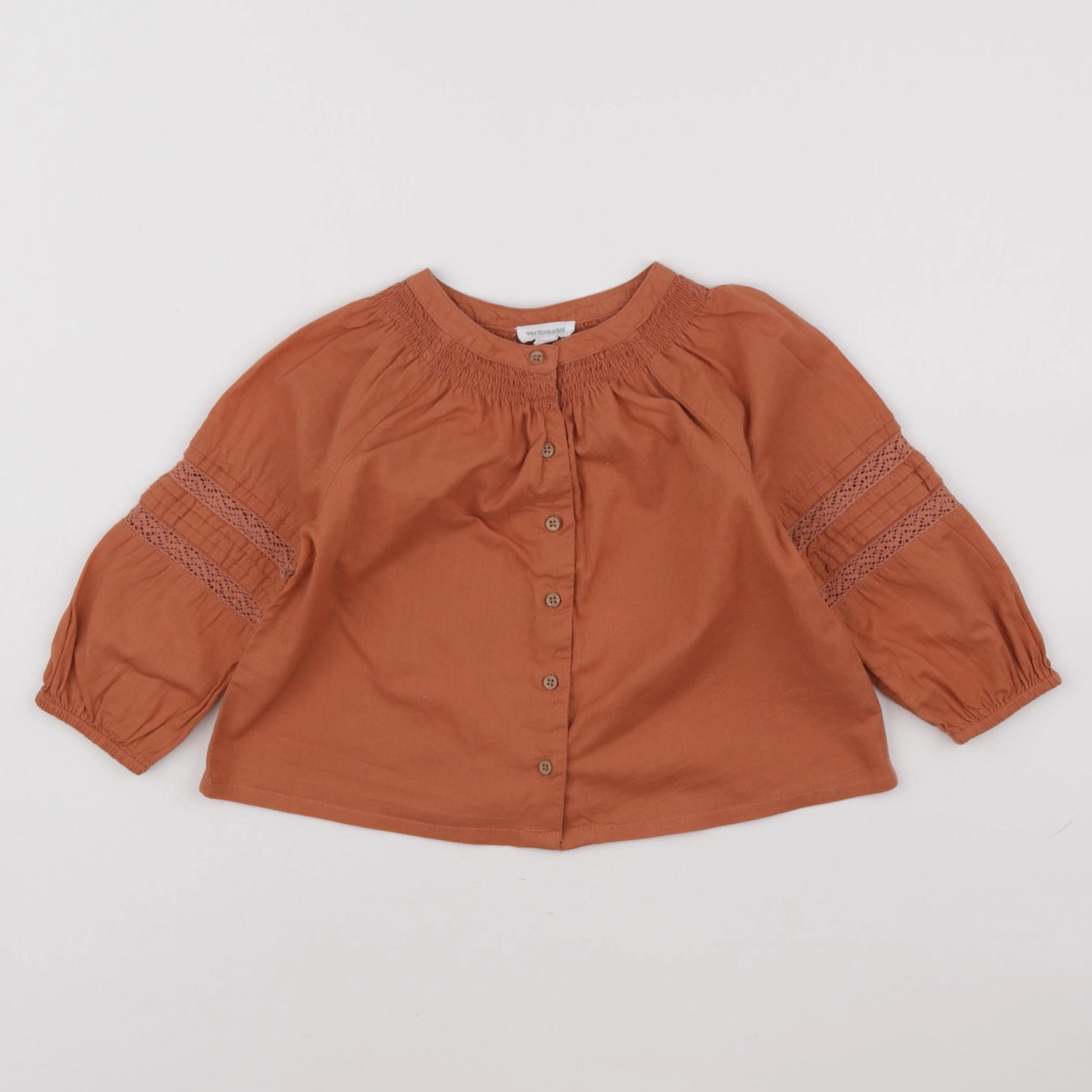Vertbaudet - blouse marron - 18 mois