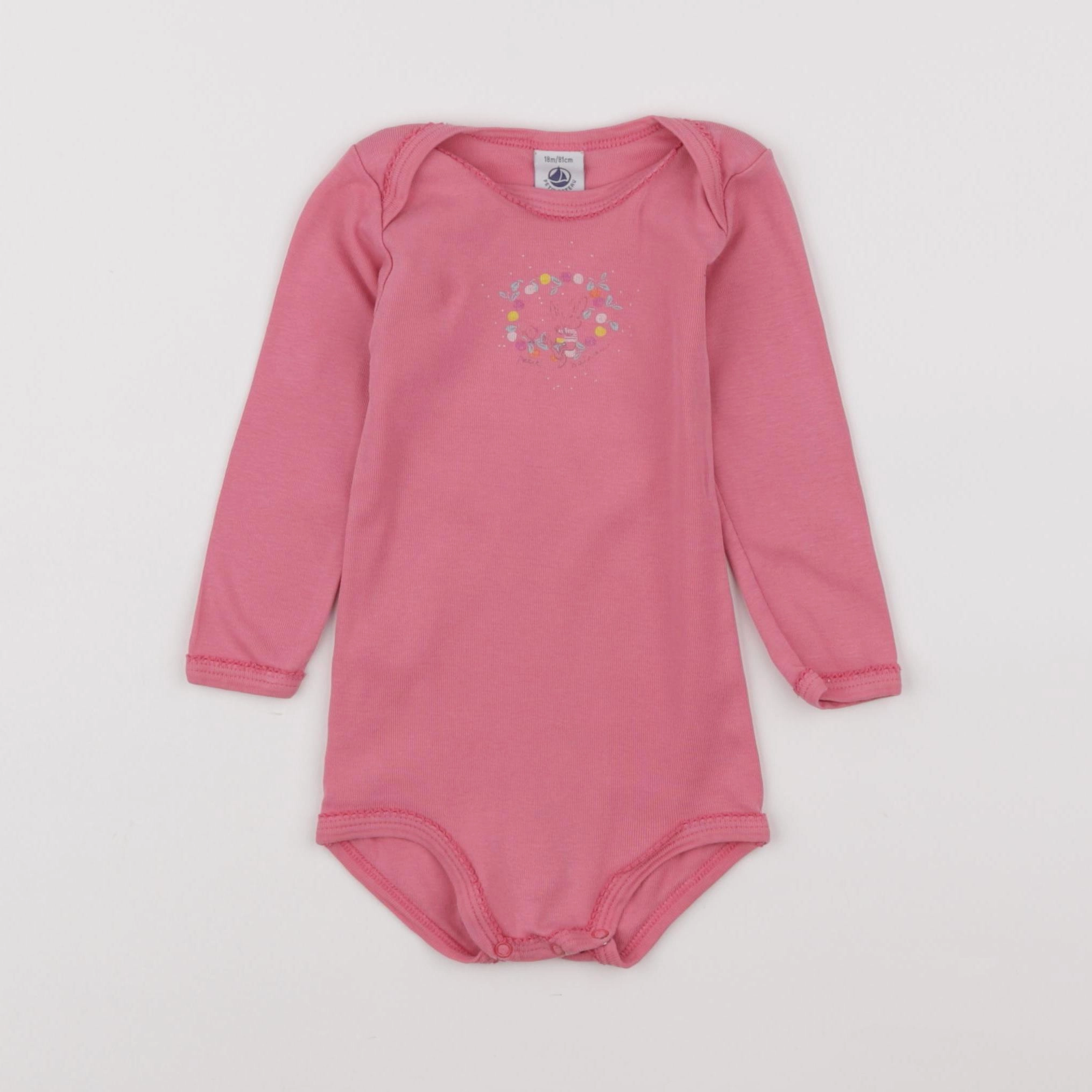 Petit Bateau - body rose - 18 mois