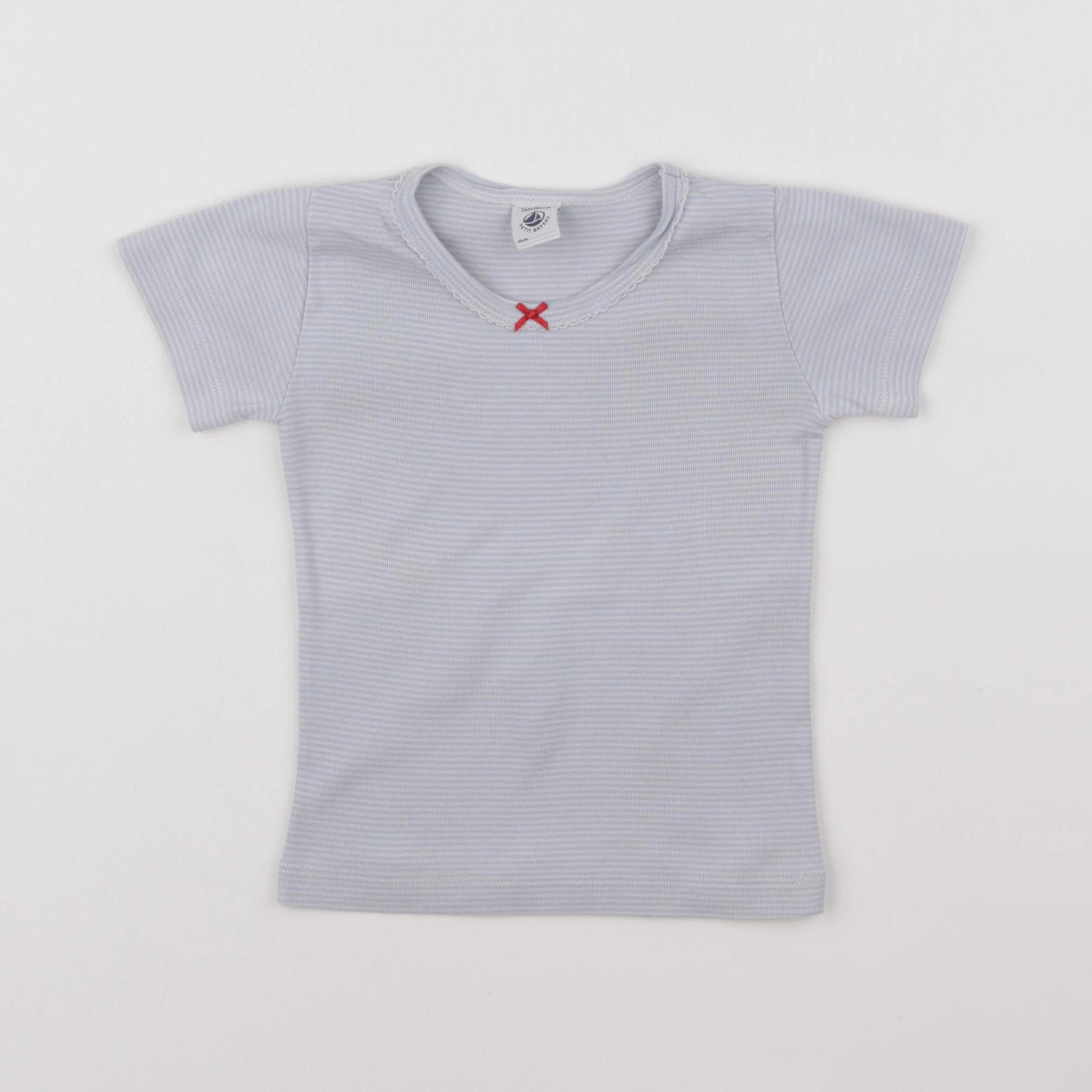 Petit Bateau - maillot de corps blanc, bleu - 2 ans