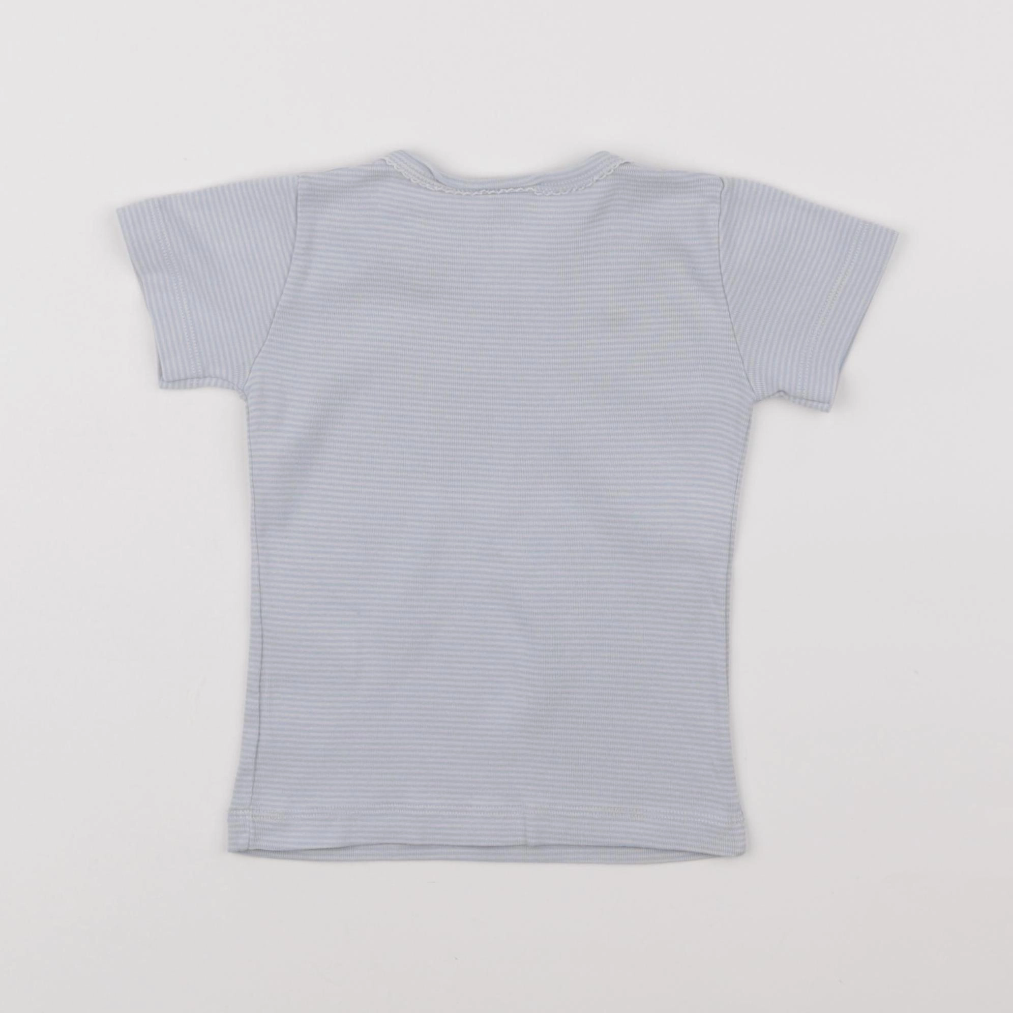 Petit Bateau - maillot de corps blanc, bleu - 2 ans