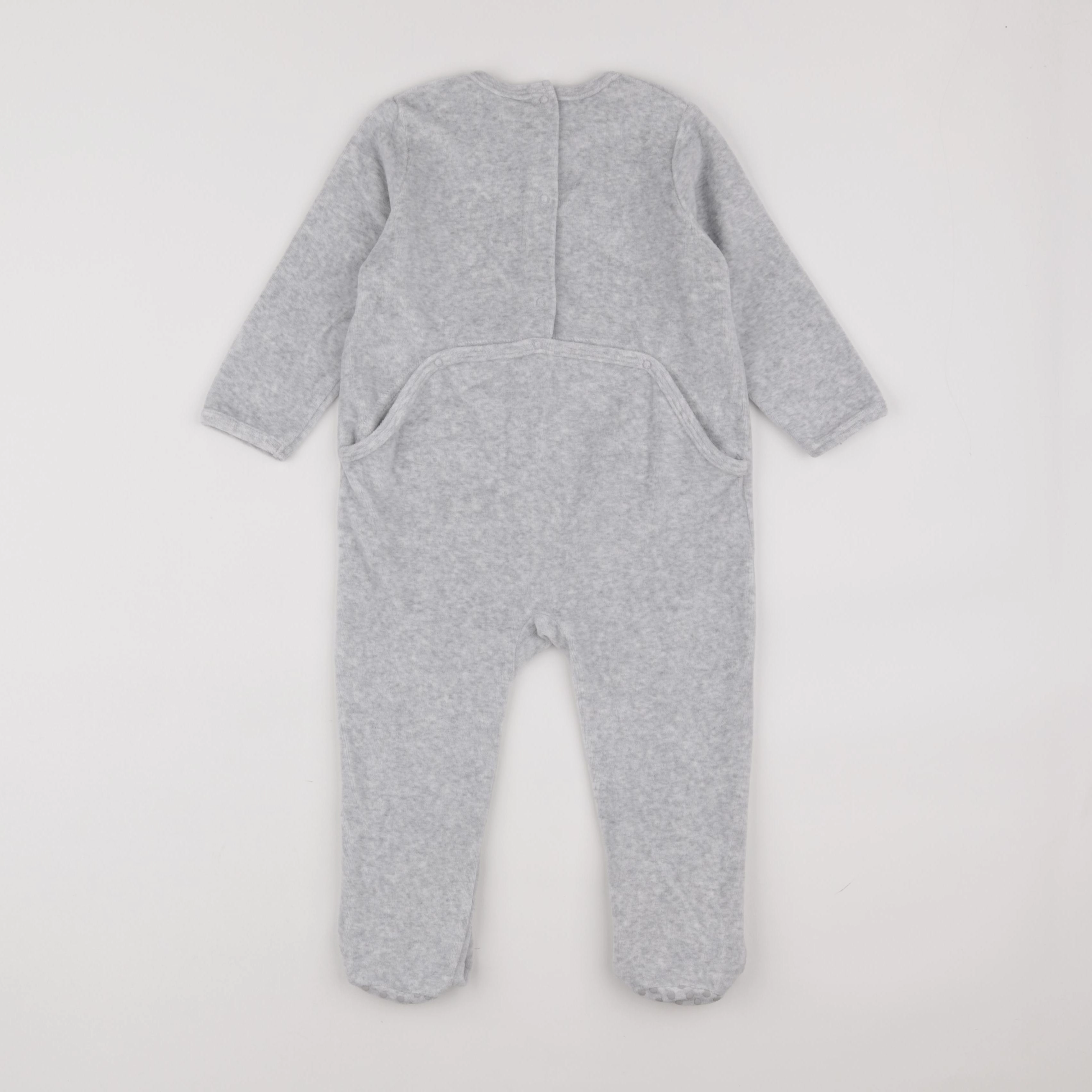 Vertbaudet - pyjama velours gris - 2 ans