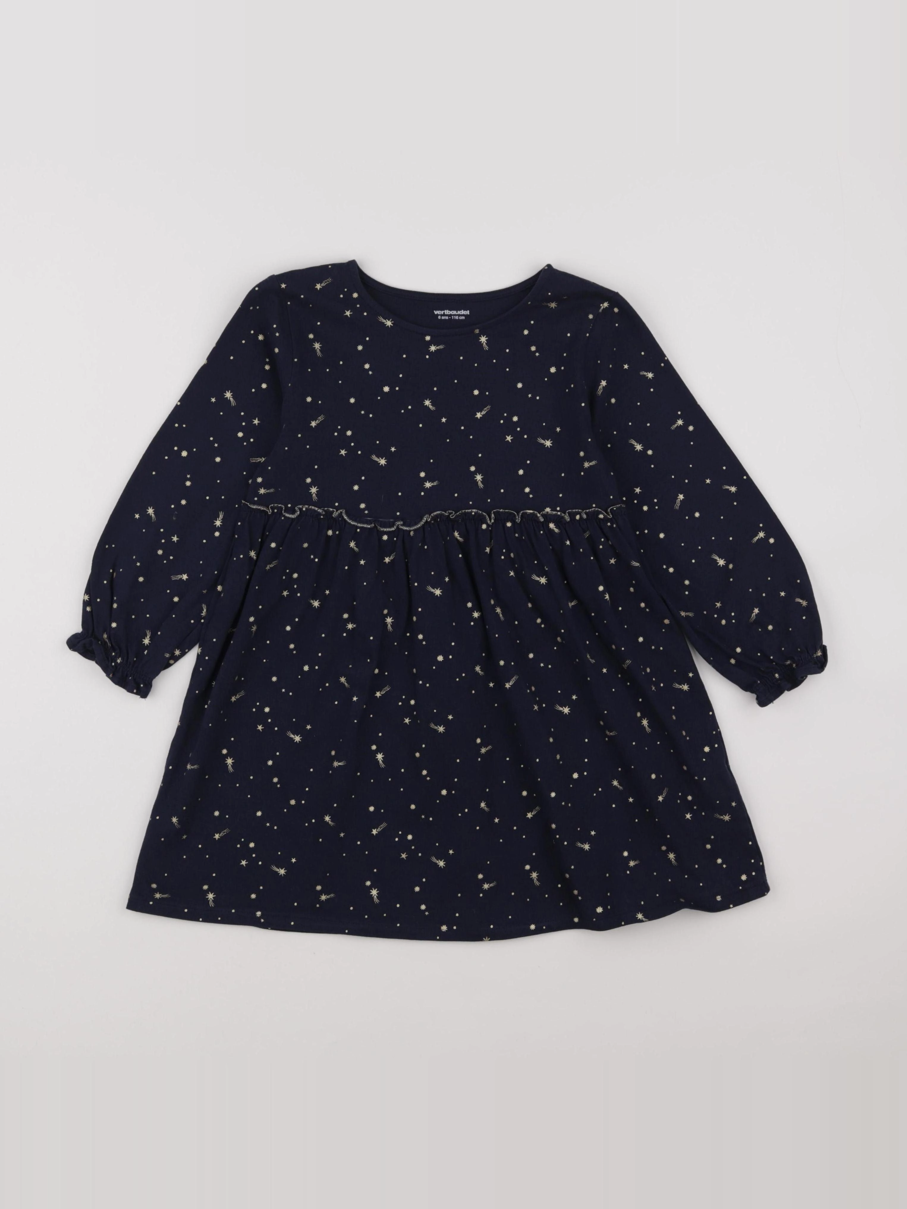 Vertbaudet - robe bleu, or - 6 ans