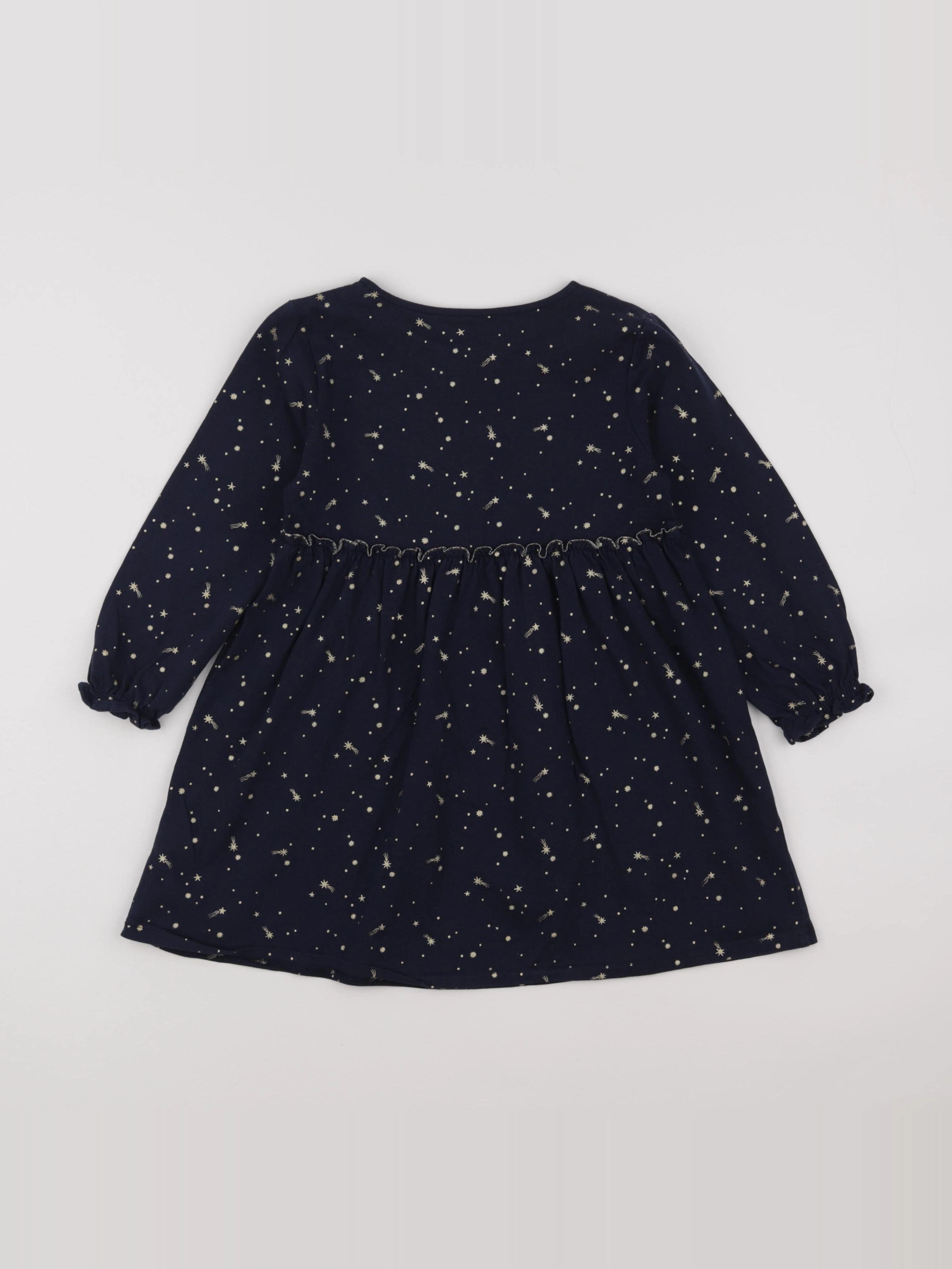 Vertbaudet - robe bleu, or - 6 ans