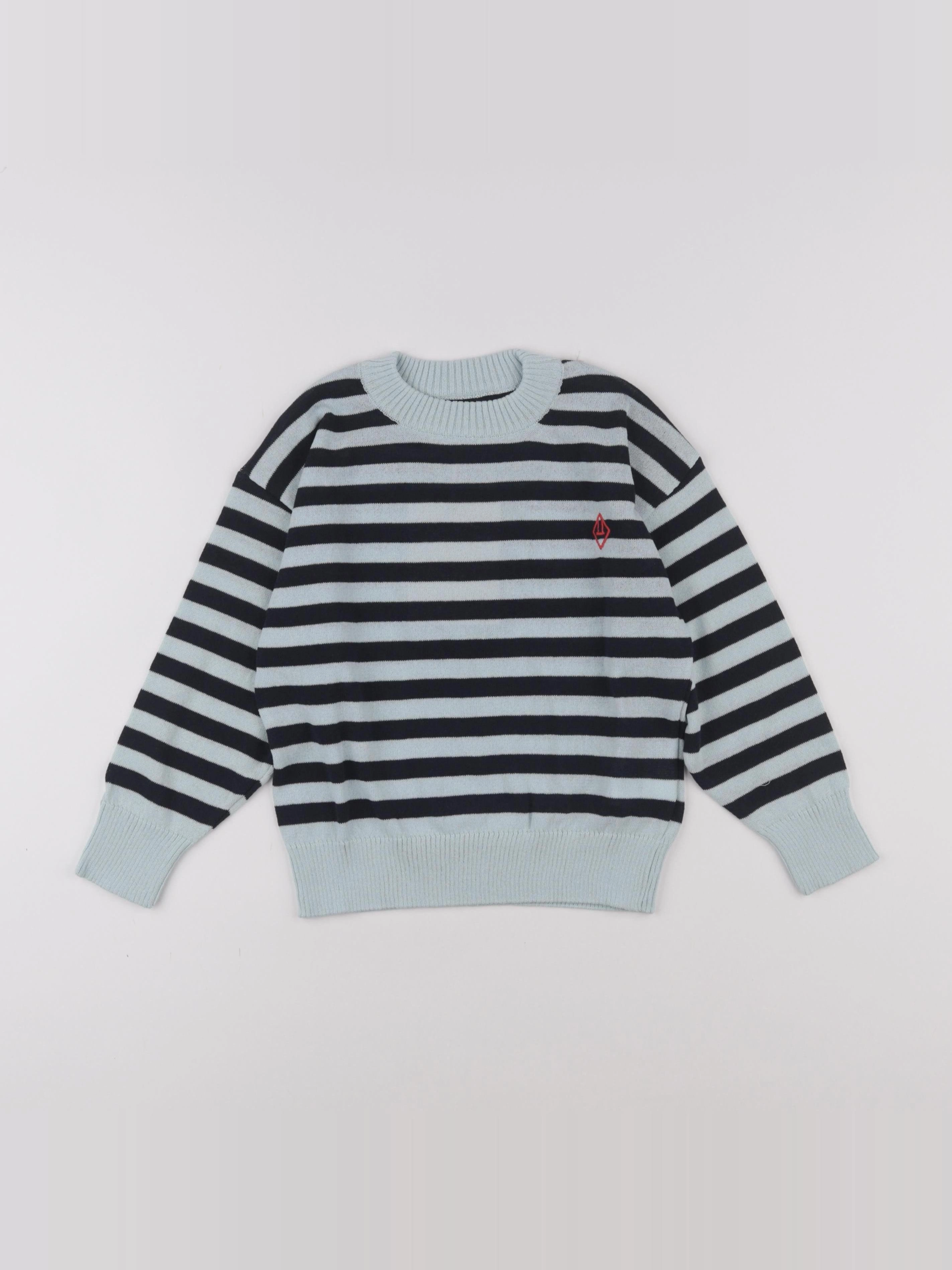 The animals observatory - Pull Stripes Bull Bleu - 10 ans