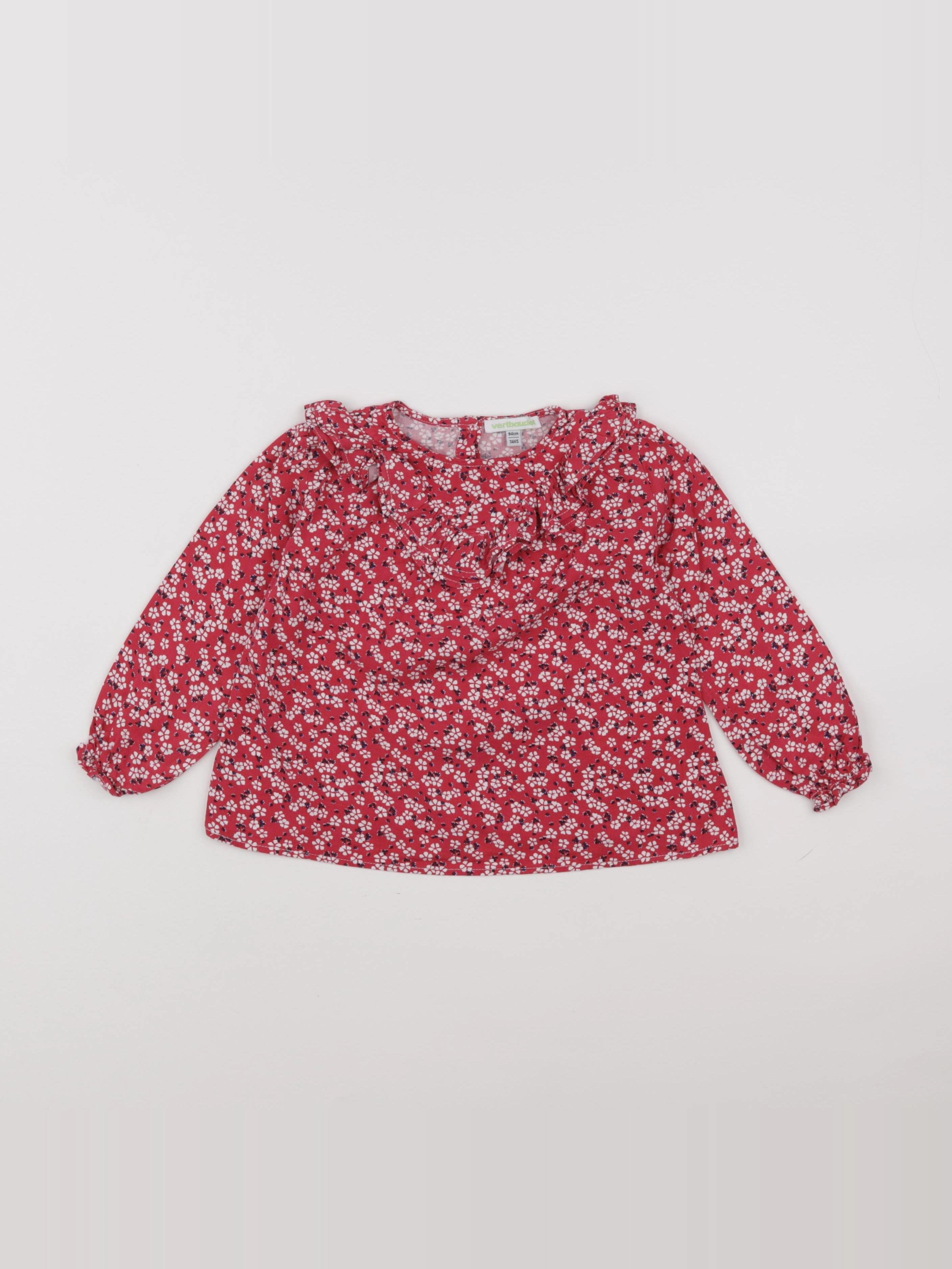 Vertbaudet - blouse rouge - 3 ans