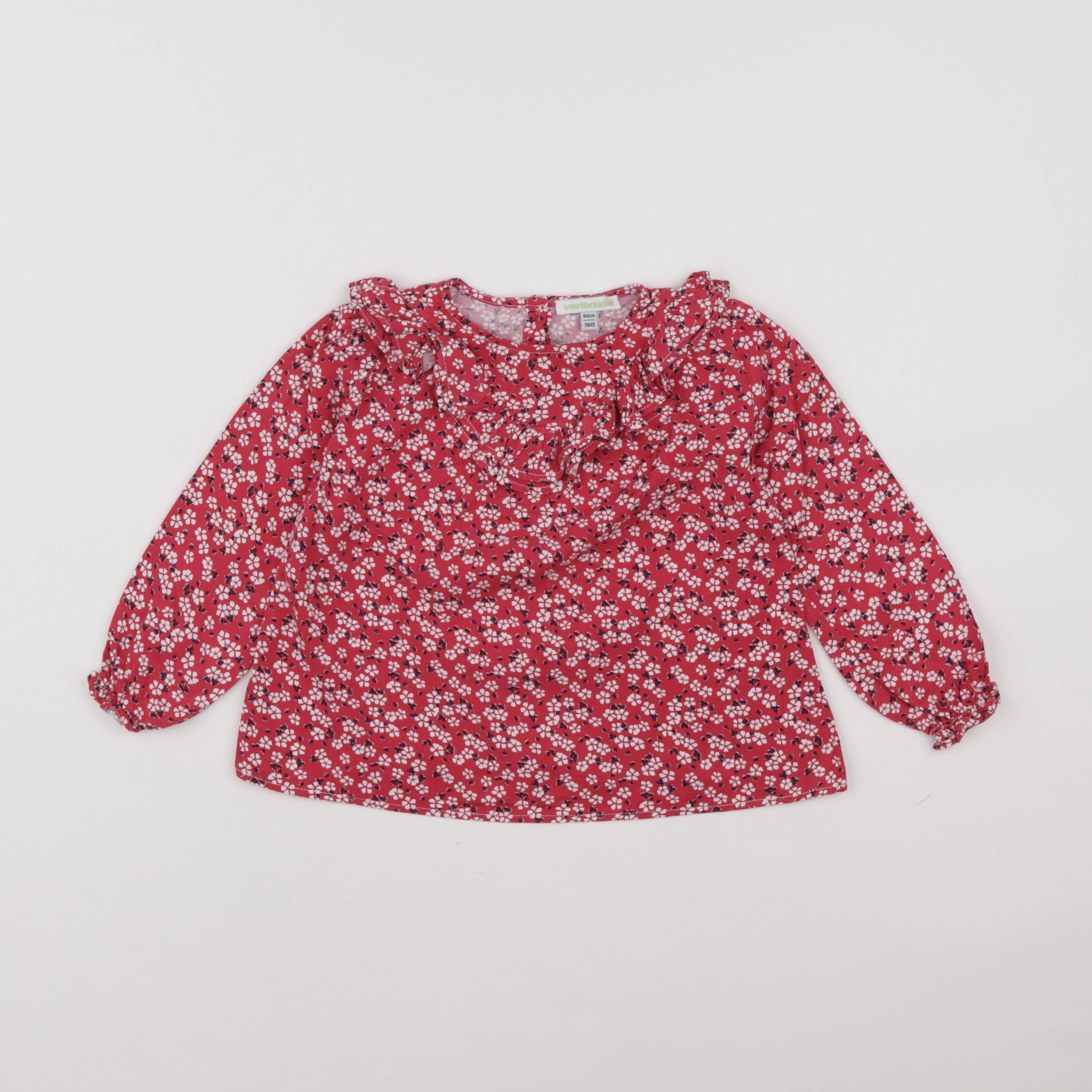 Vertbaudet - blouse rouge - 3 ans
