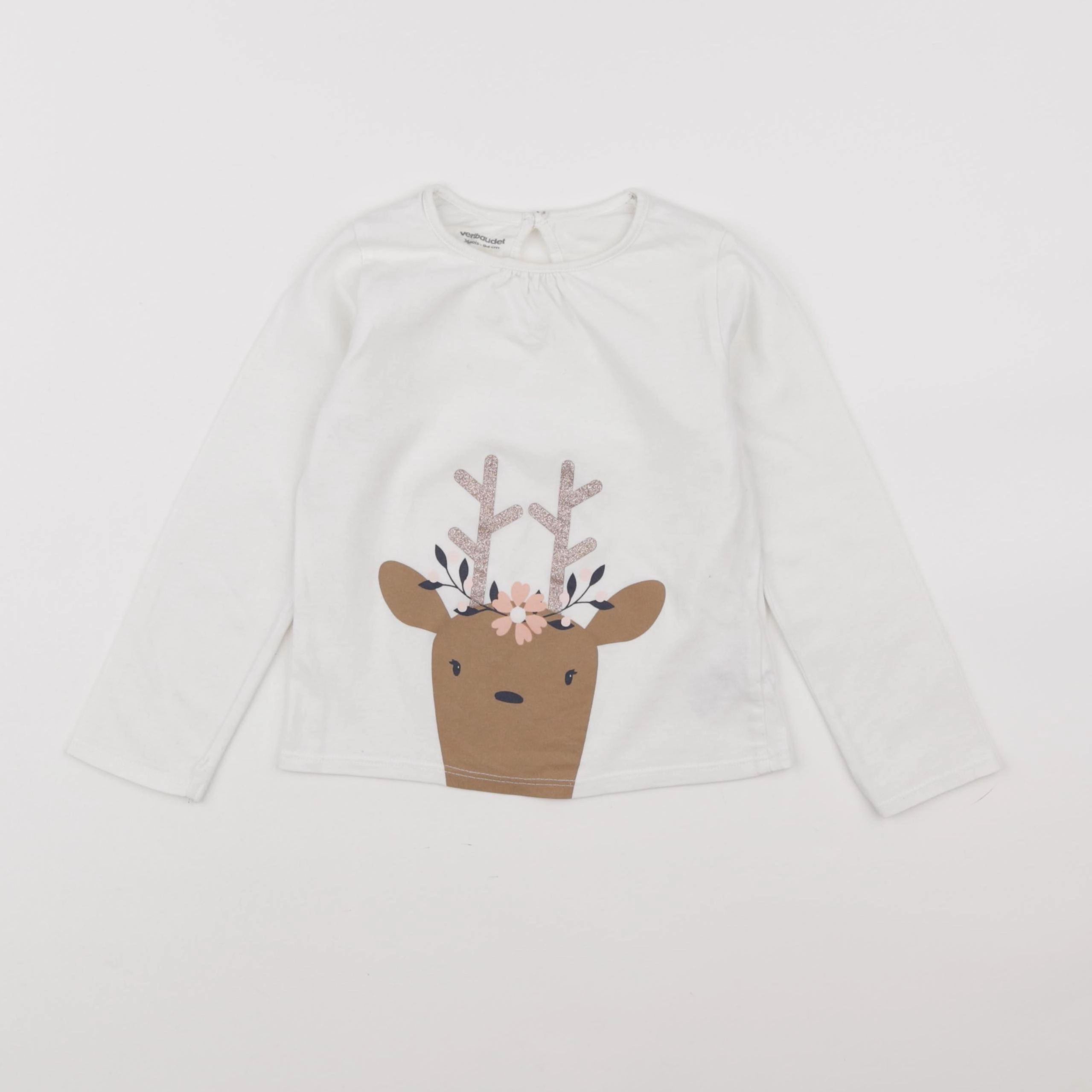 Vertbaudet - tee-shirt blanc, or - 36 mois