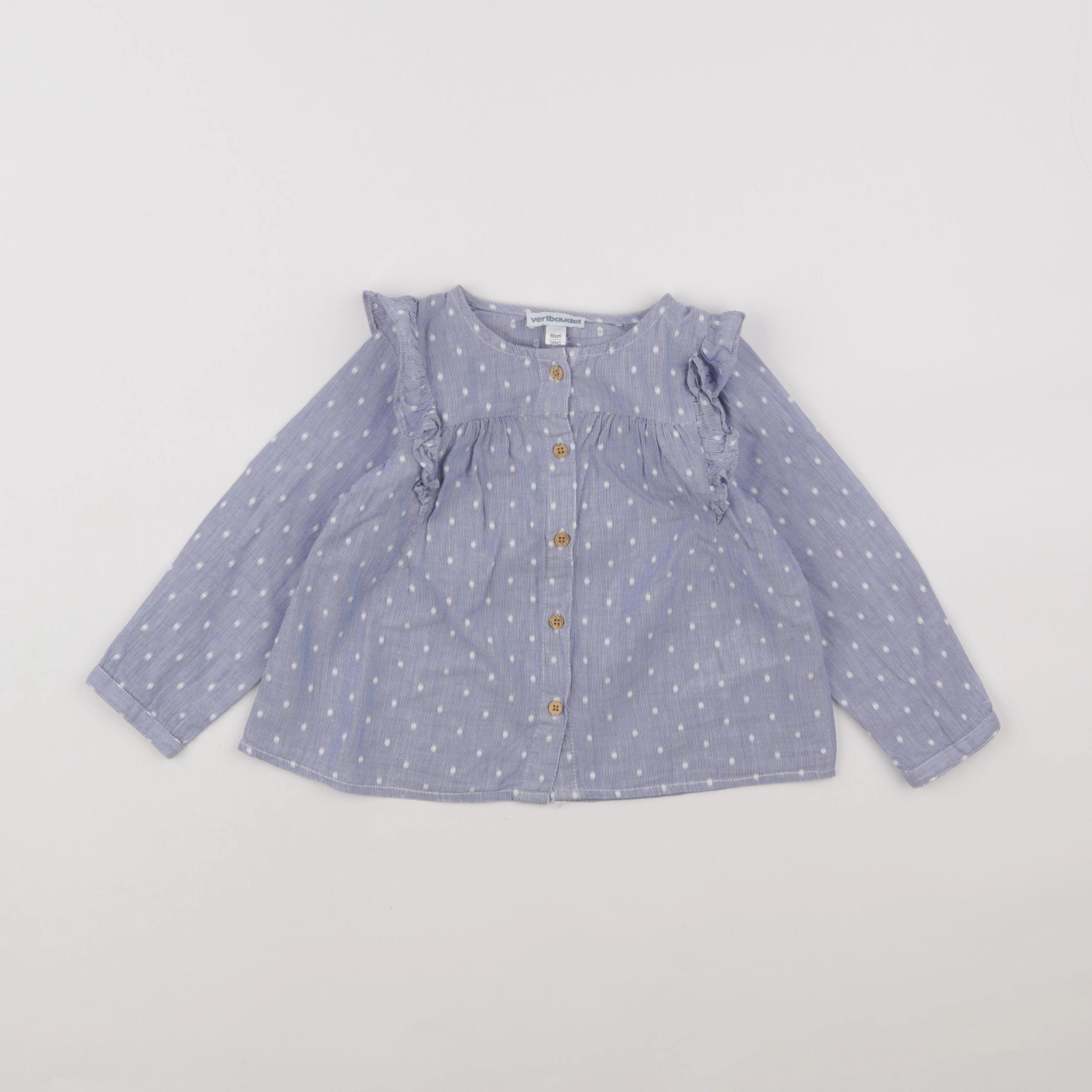 Vertbaudet - blouse bleu - 2 ans