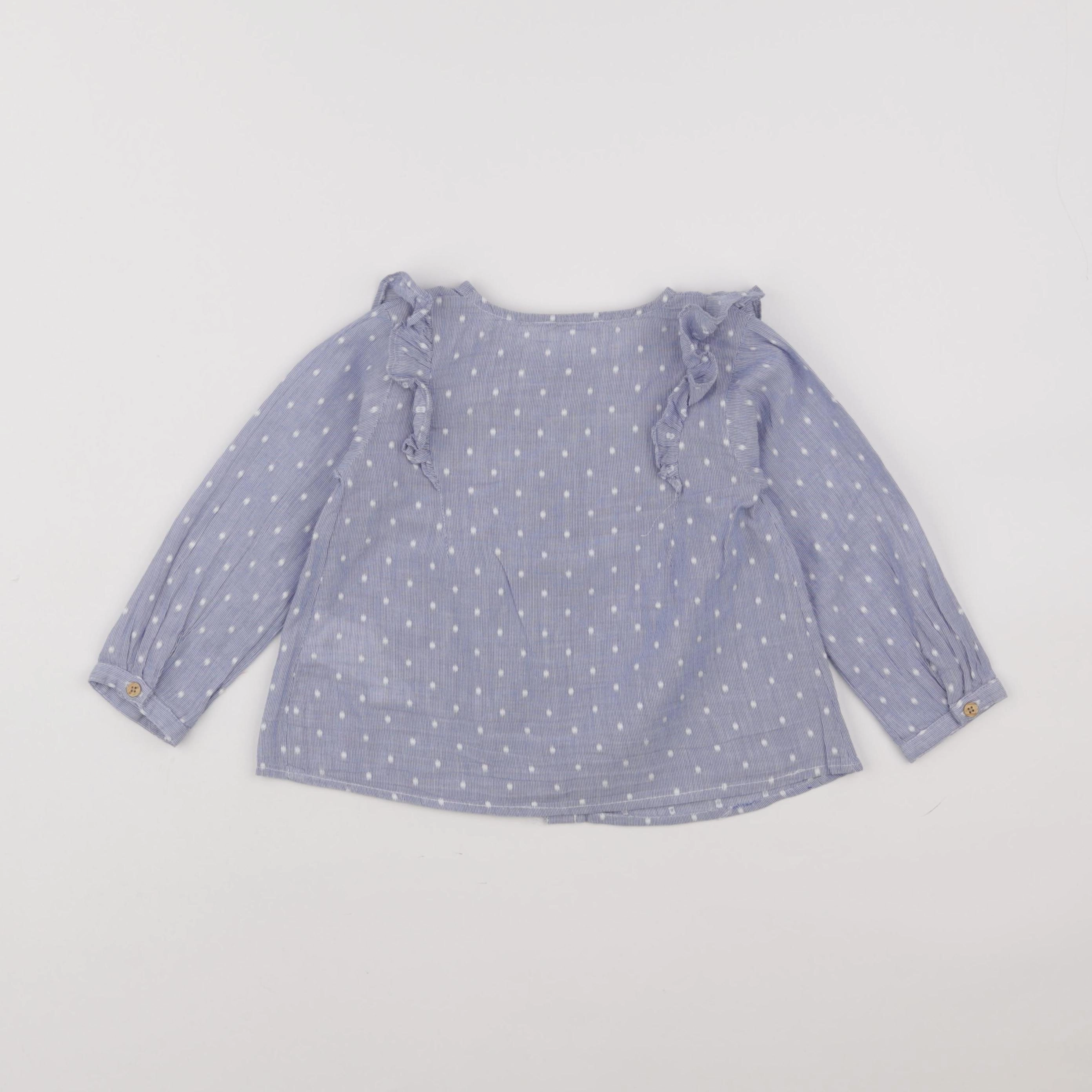 Vertbaudet - blouse bleu - 2 ans