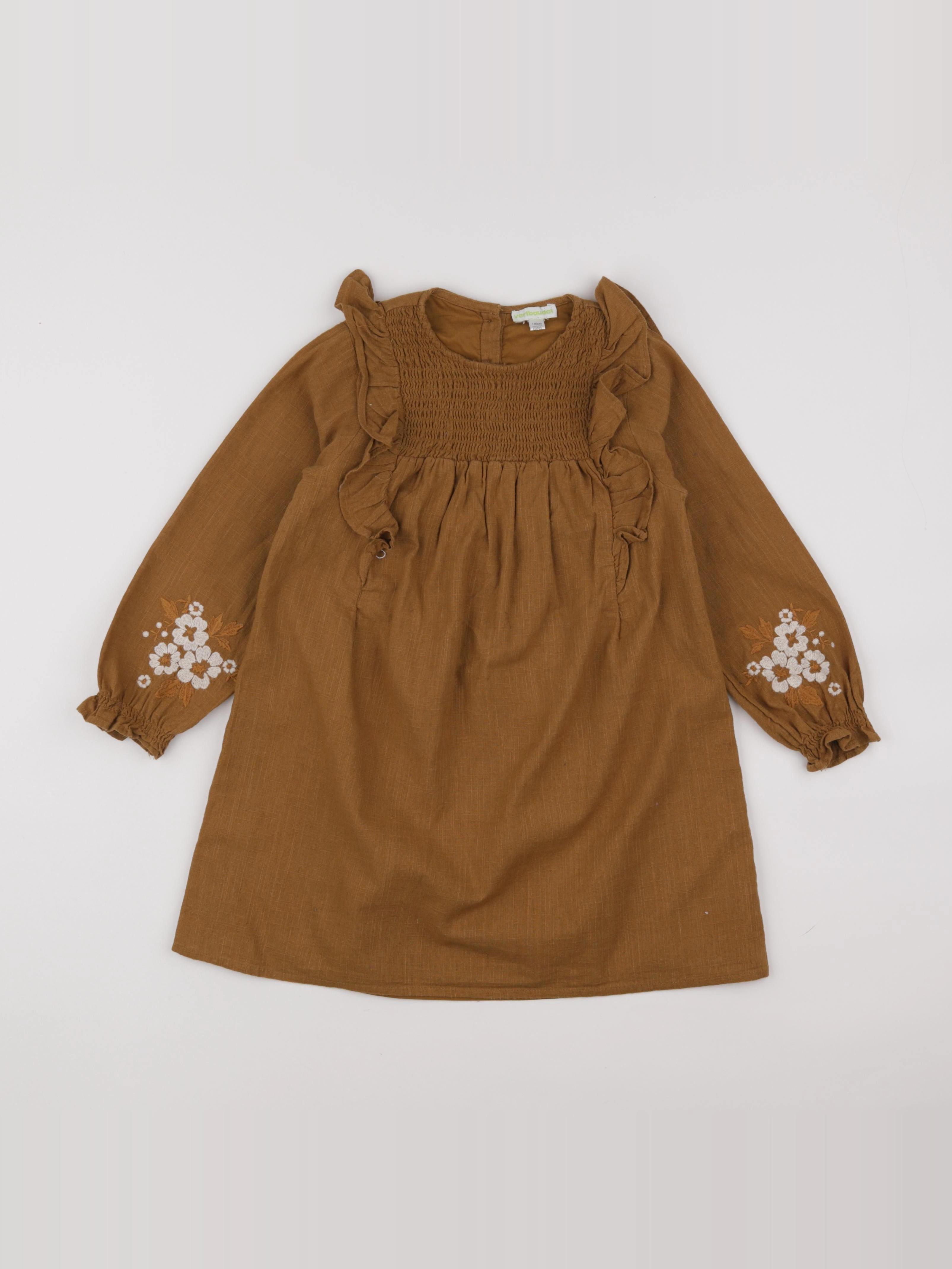 Vertbaudet - robe marron - 6 ans