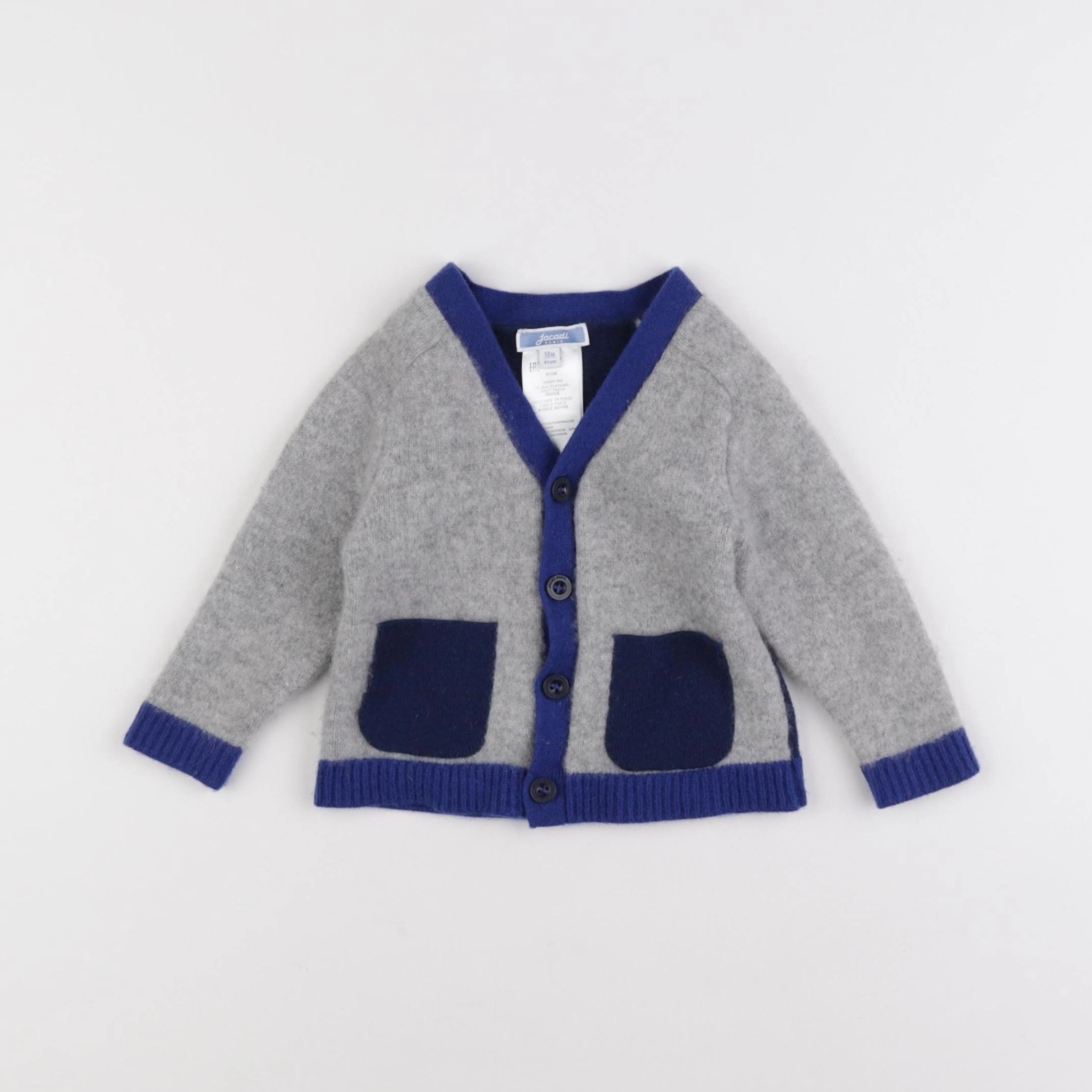 Jacadi - gilet bleu, gris - 18 mois