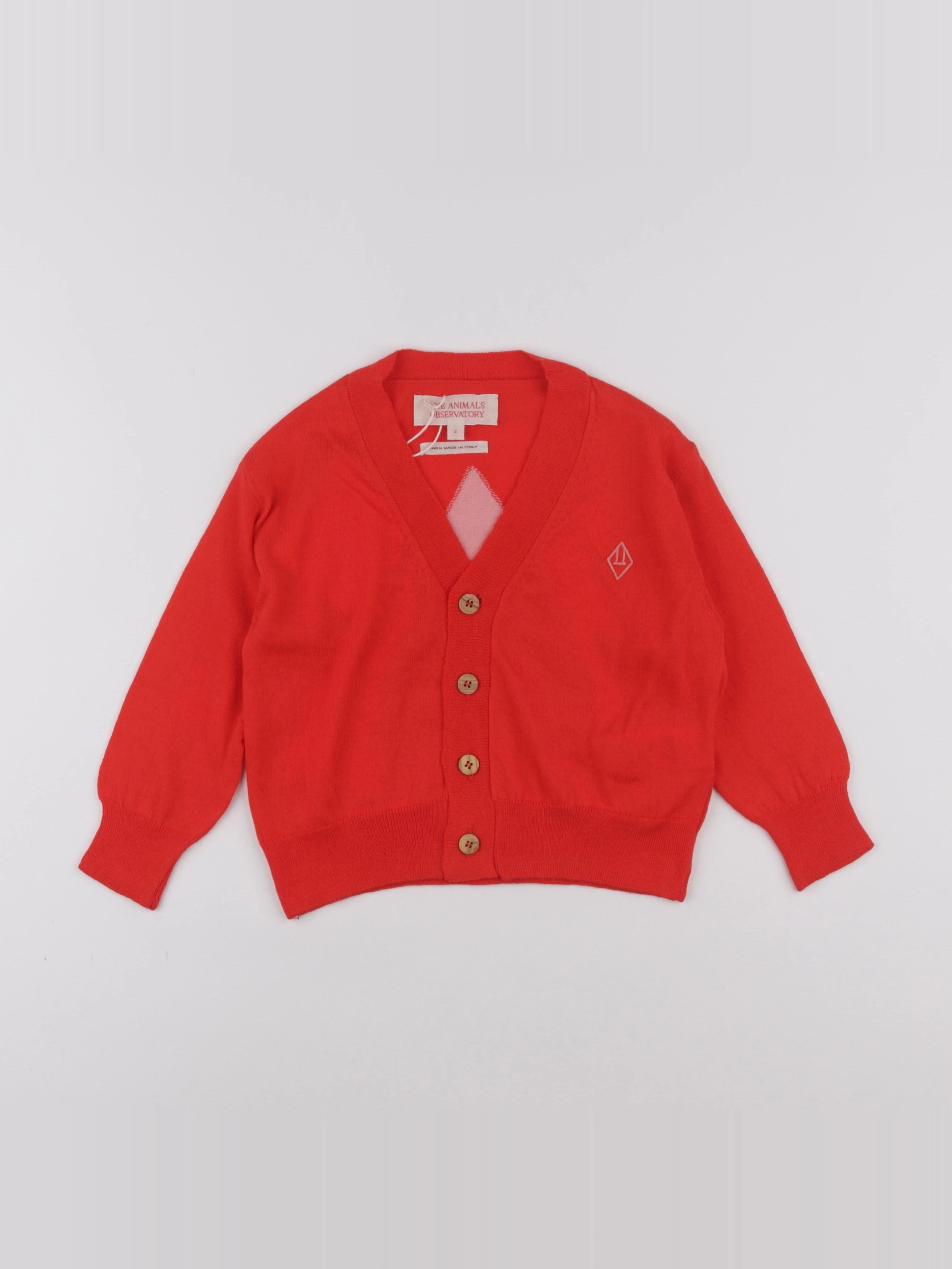 The animals observatory - Gilet Racoon Rouge - 2 ans