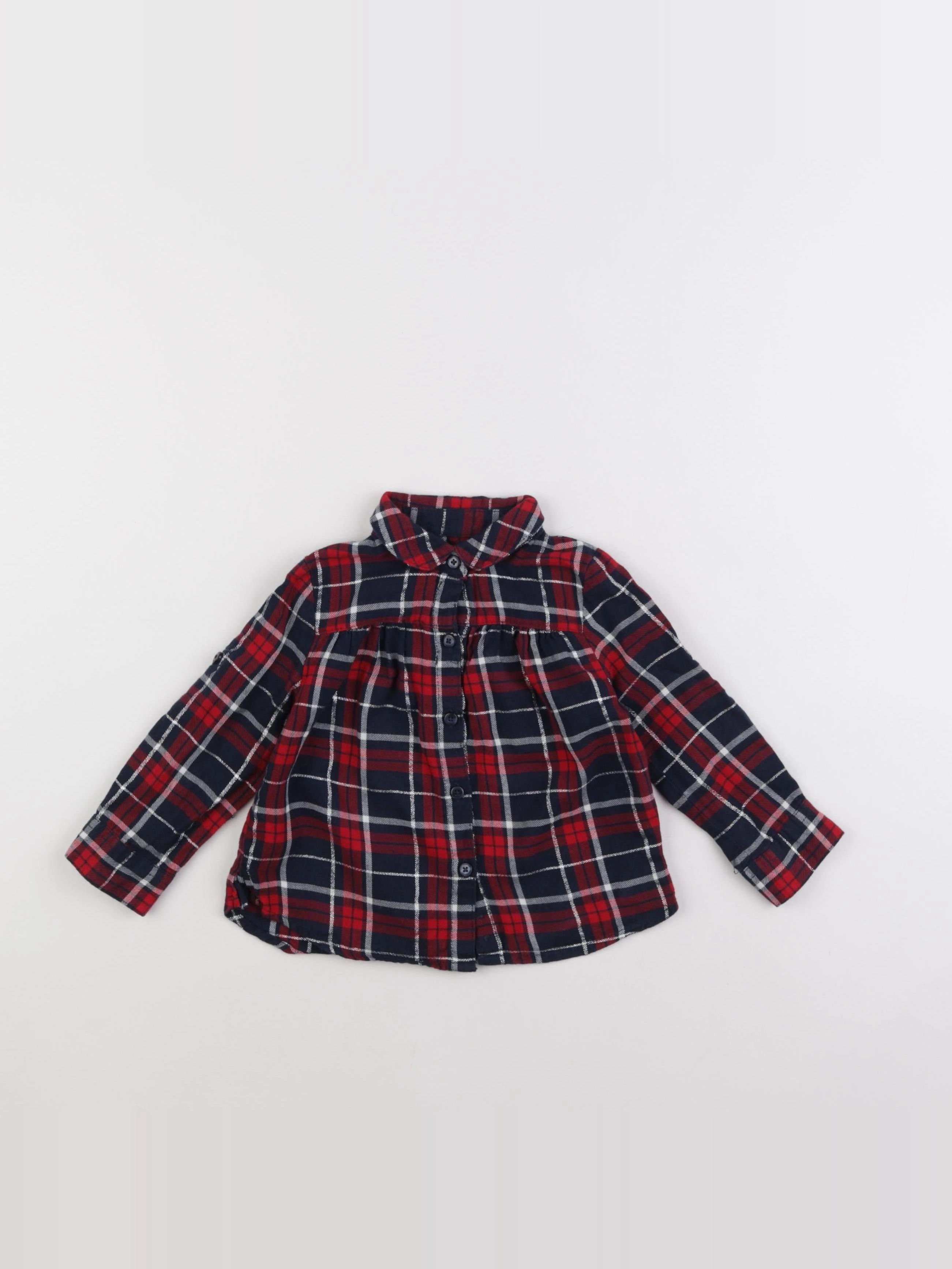 Vertbaudet - blouse bleu, rouge - 2 ans