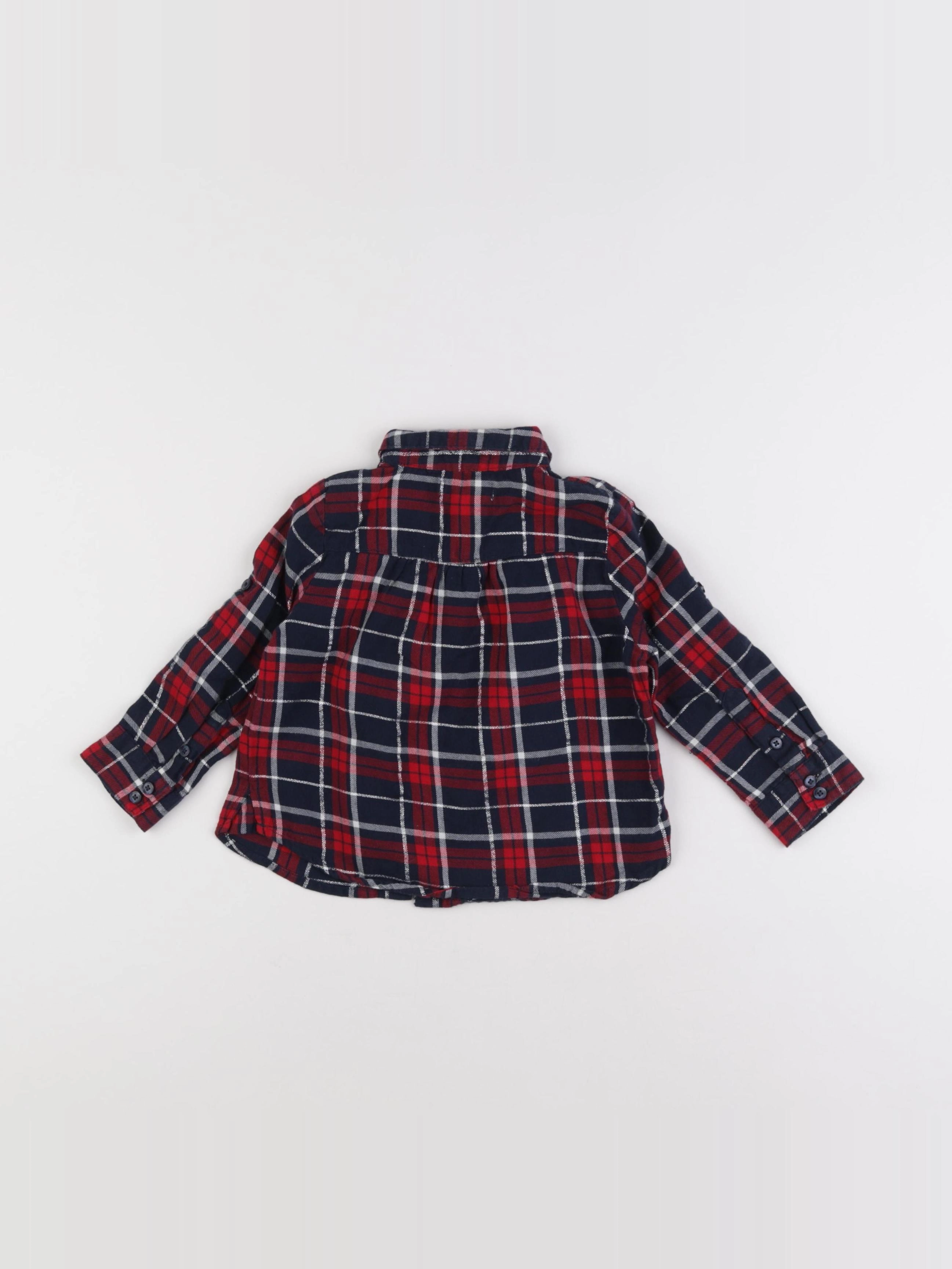 Vertbaudet - blouse bleu, rouge - 2 ans