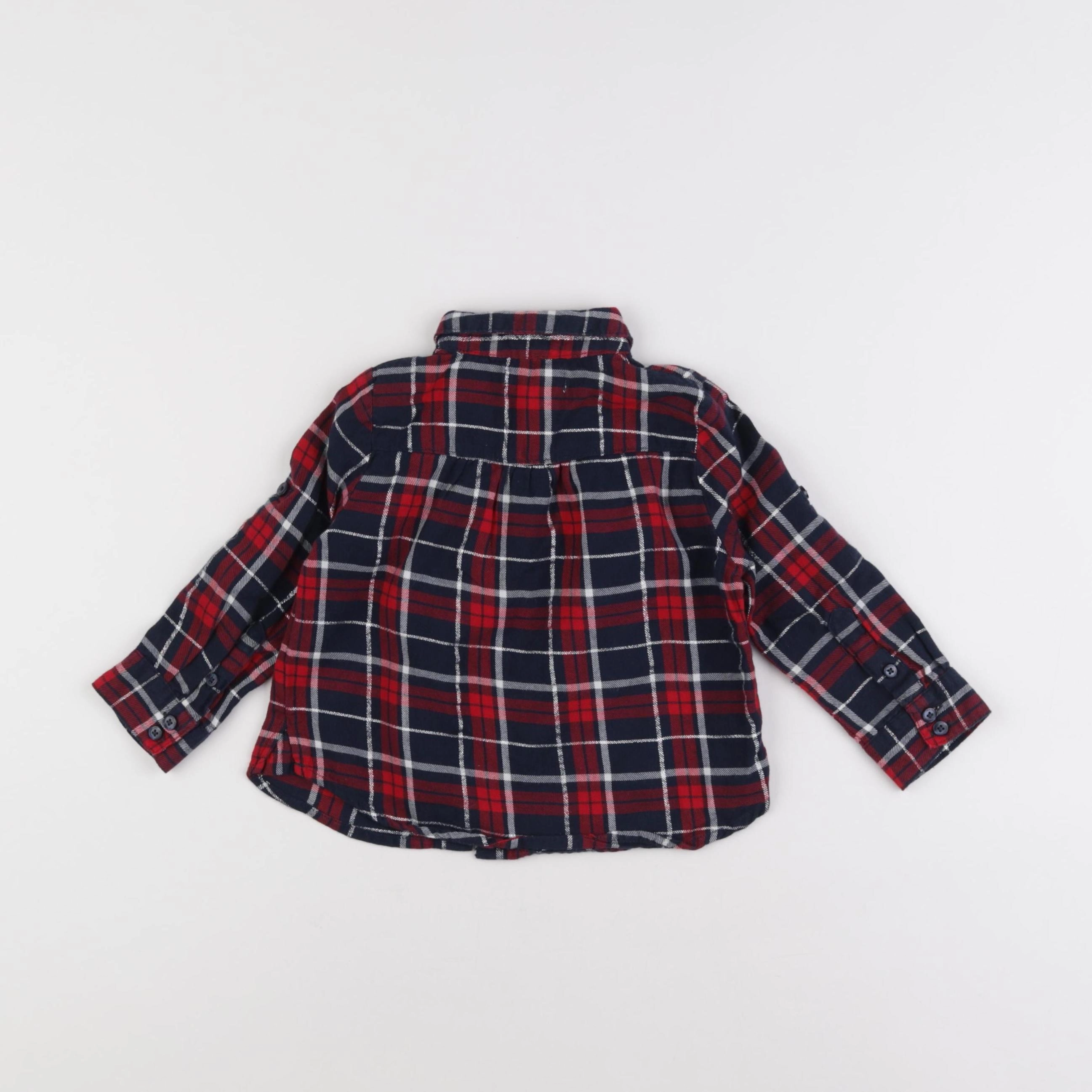 Vertbaudet - blouse bleu, rouge - 2 ans