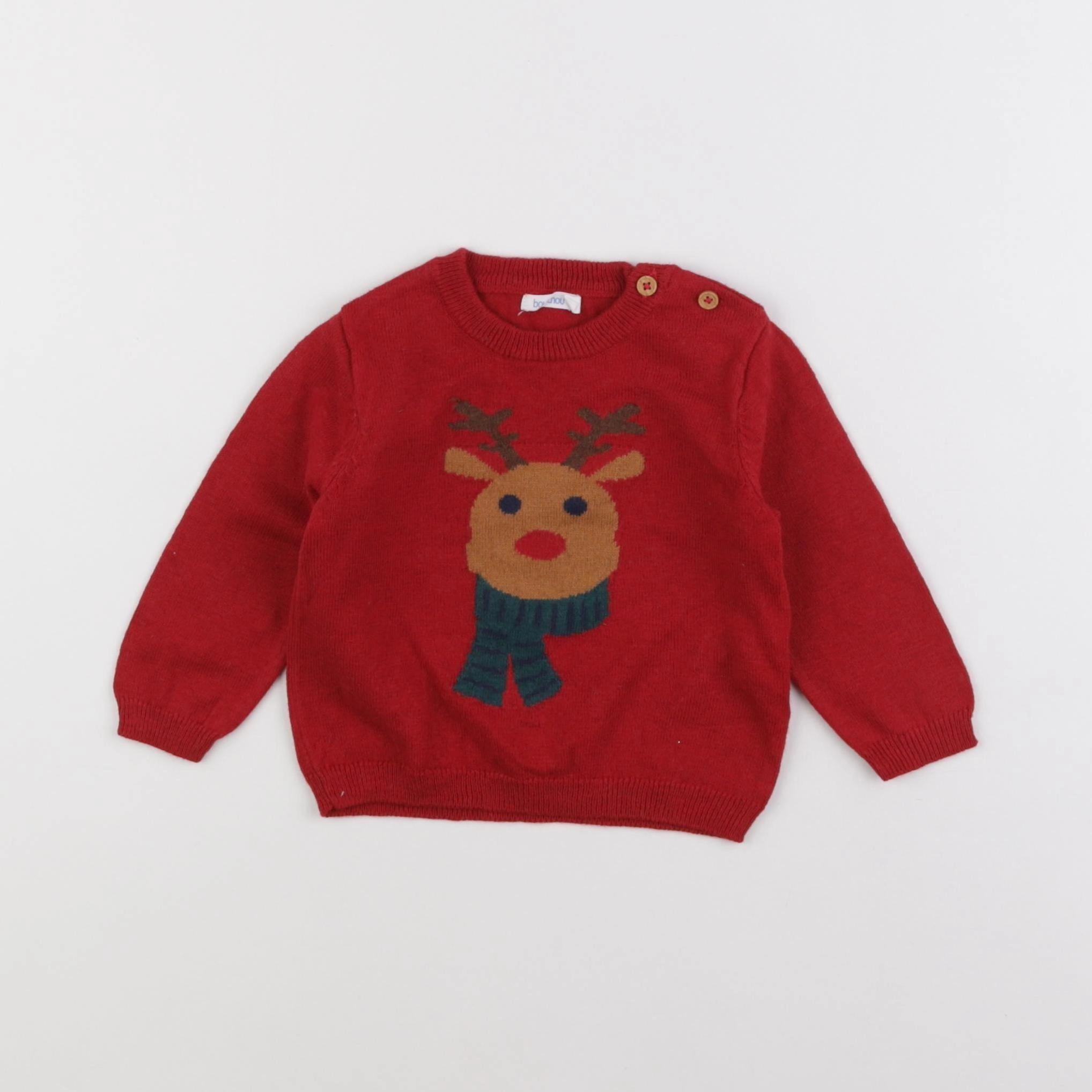 Boutchou - pull rouge - 9 mois