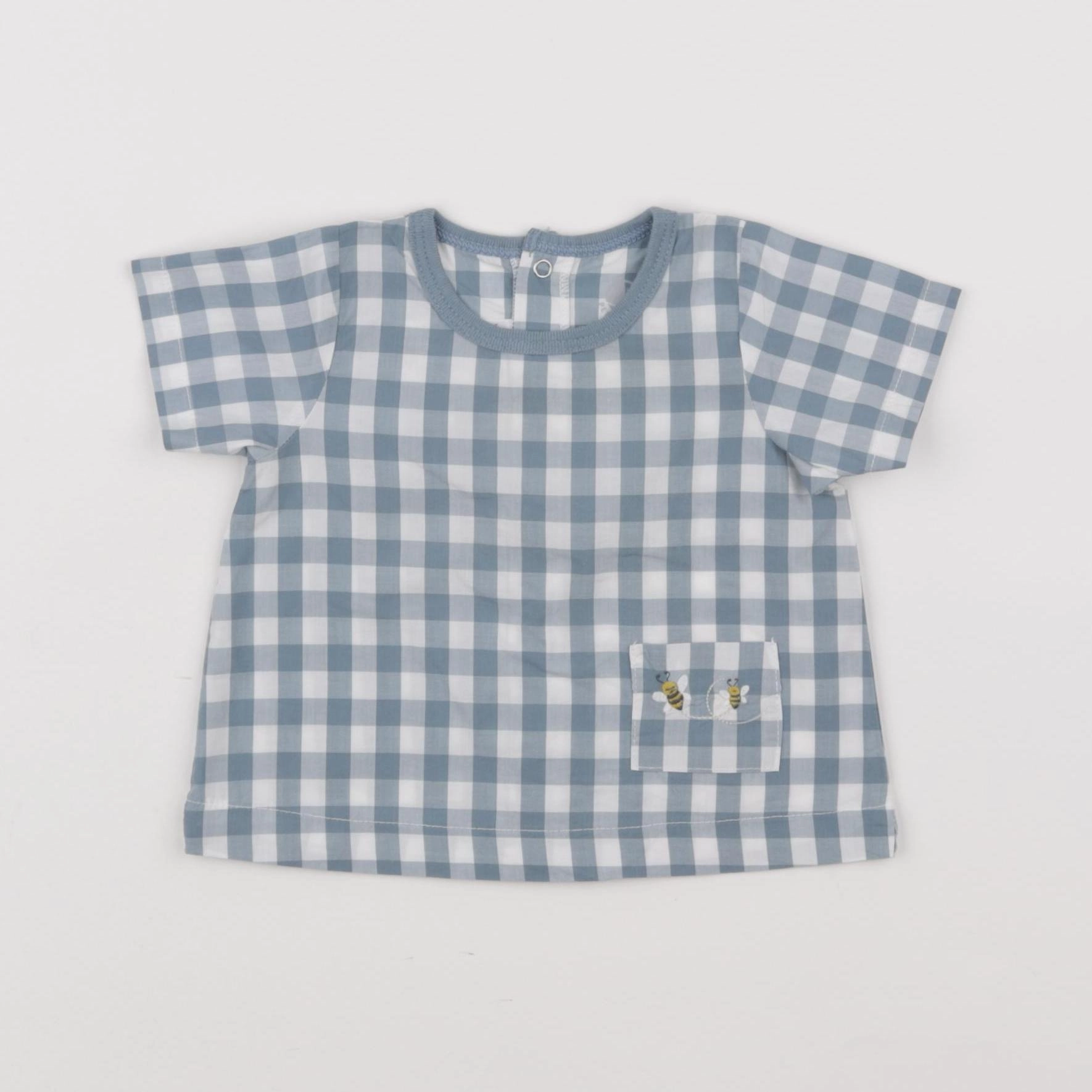 Petit Bateau - blouse bleu - 6 mois
