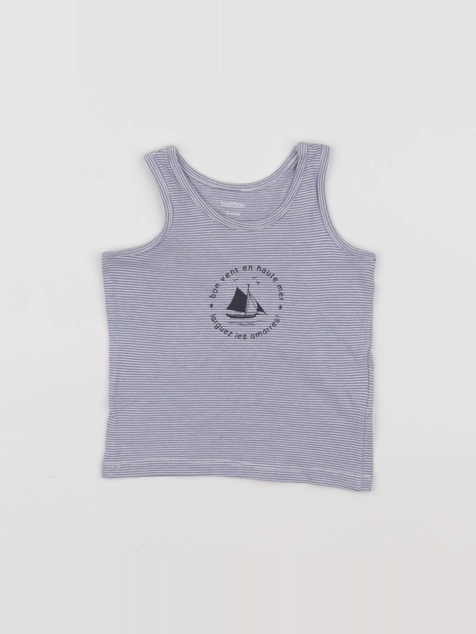 Boutchou - maillot de corps bleu - 9 mois