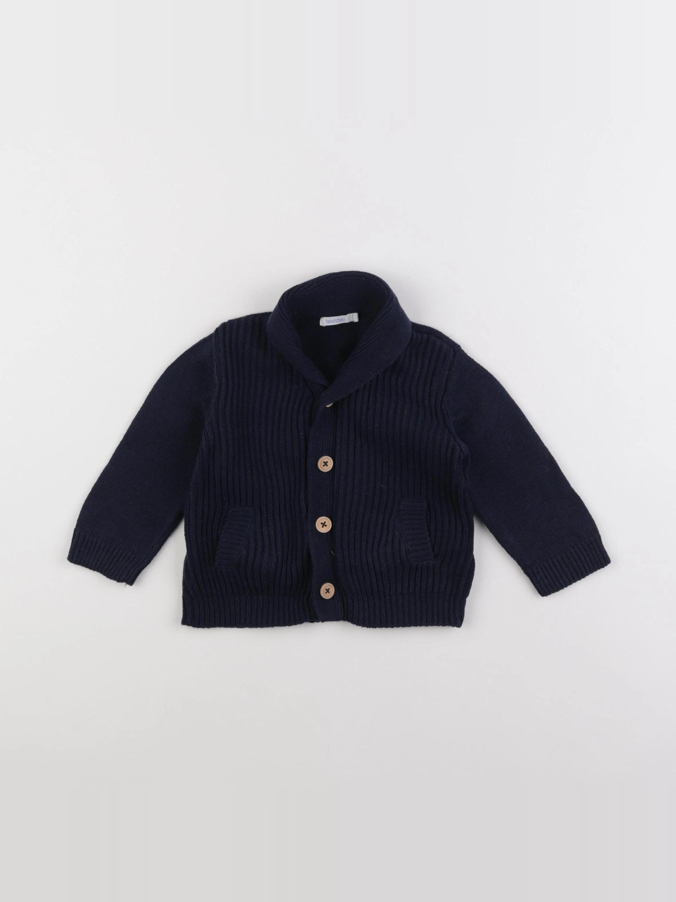 Boutchou - gilet bleu - 9 mois
