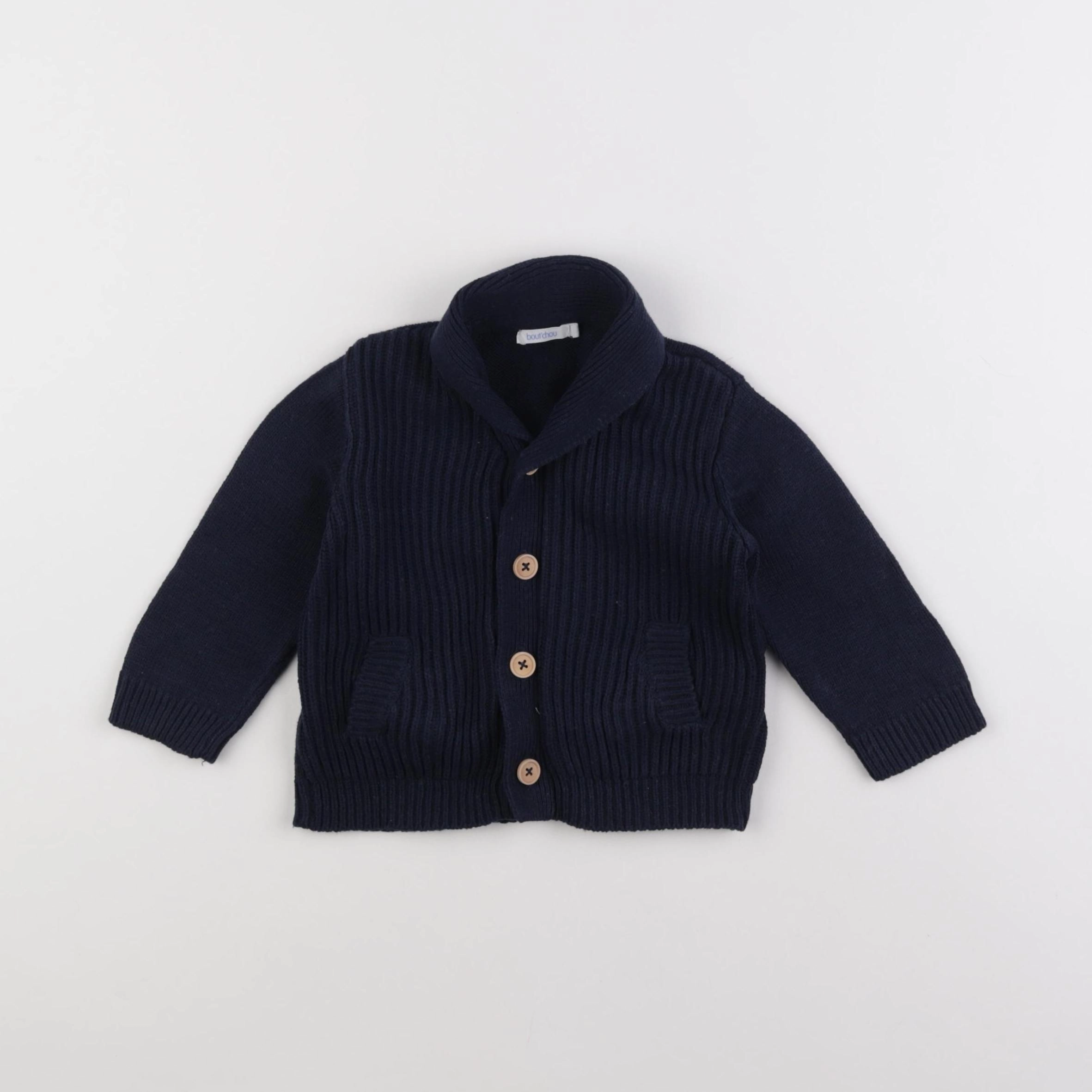 Boutchou - gilet bleu - 9 mois