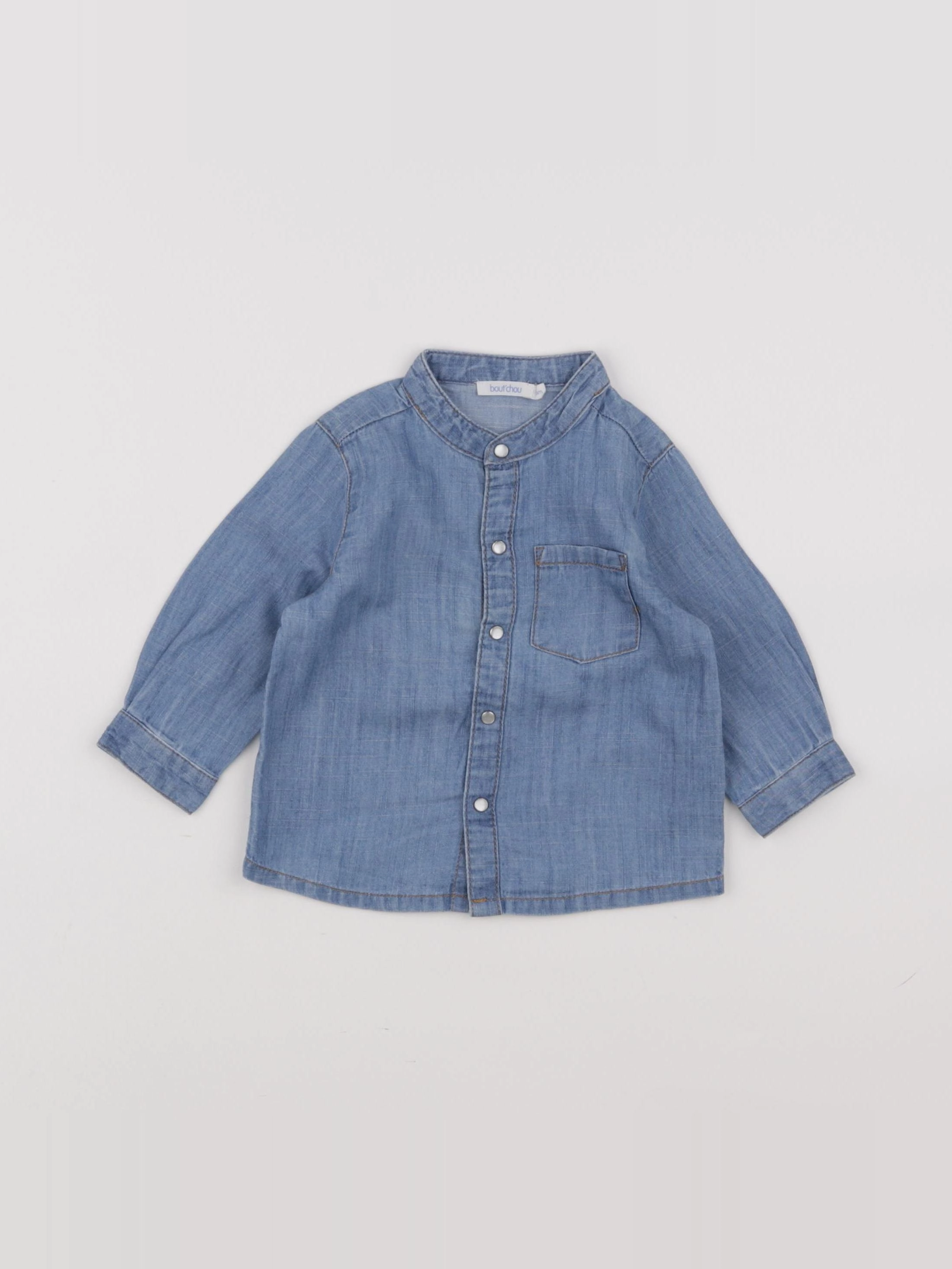 Boutchou - chemise bleu - 6 mois