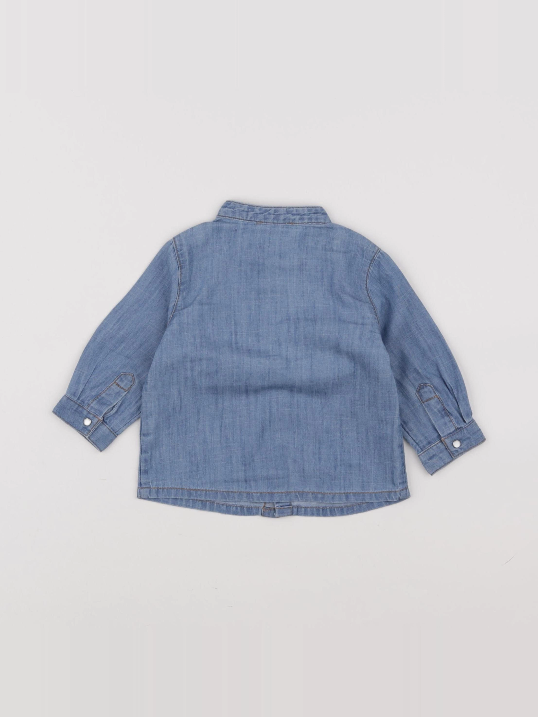 Boutchou - chemise bleu - 6 mois