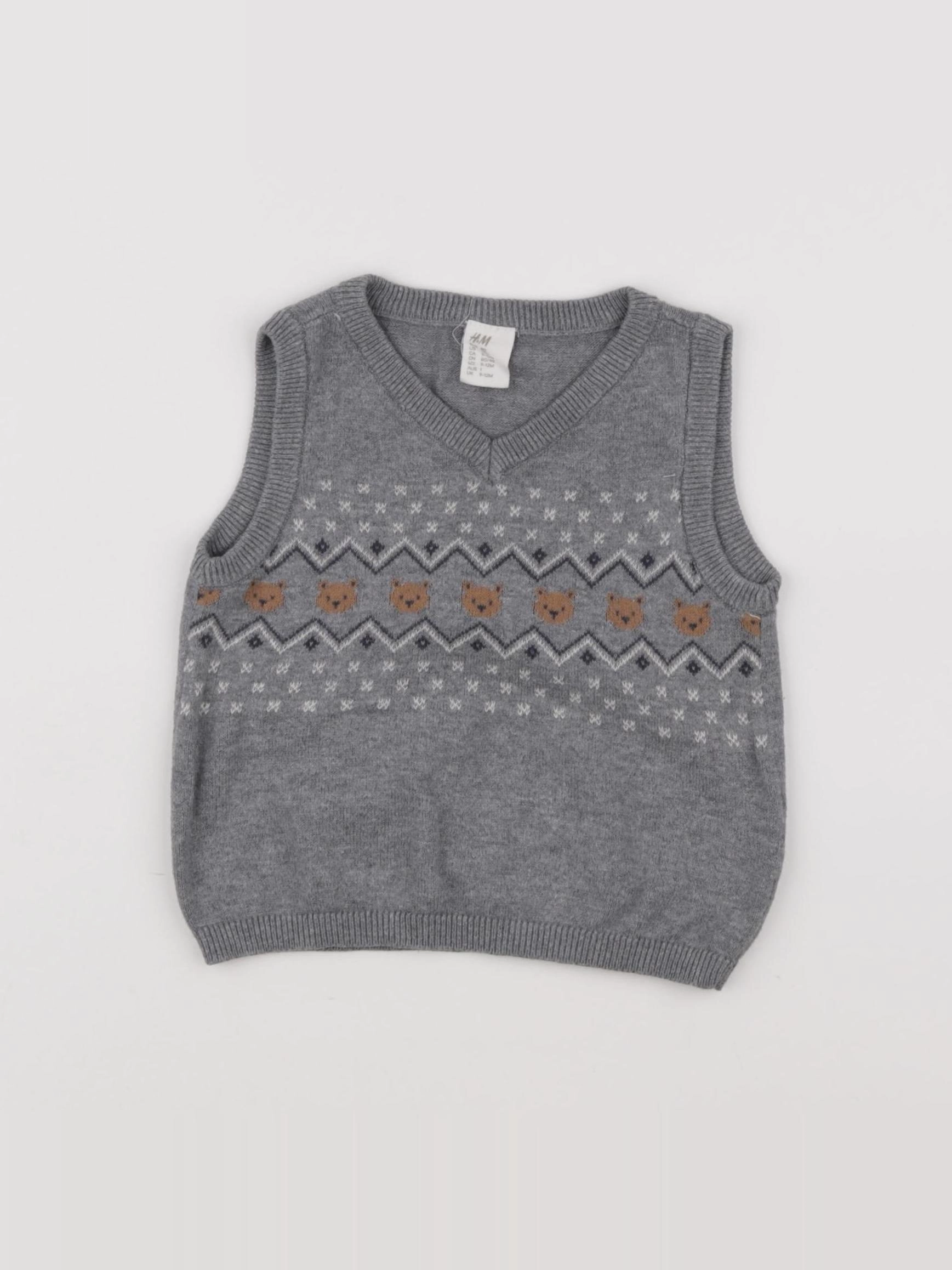 H&M - pull gris - 9/12 mois