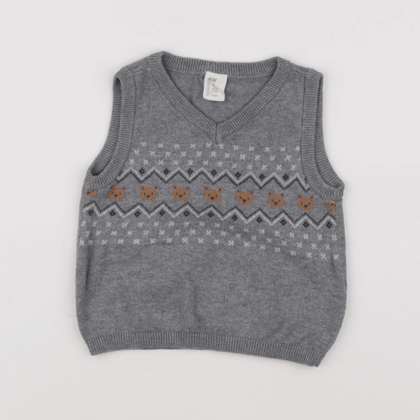 H&M - pull gris - 9/12 mois