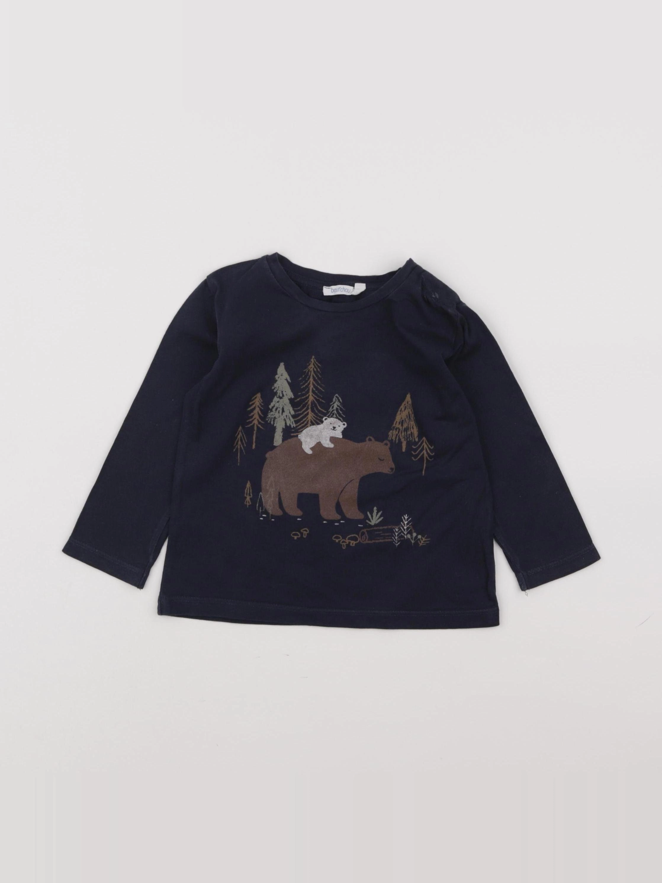 Boutchou - tee-shirt bleu - 12 mois