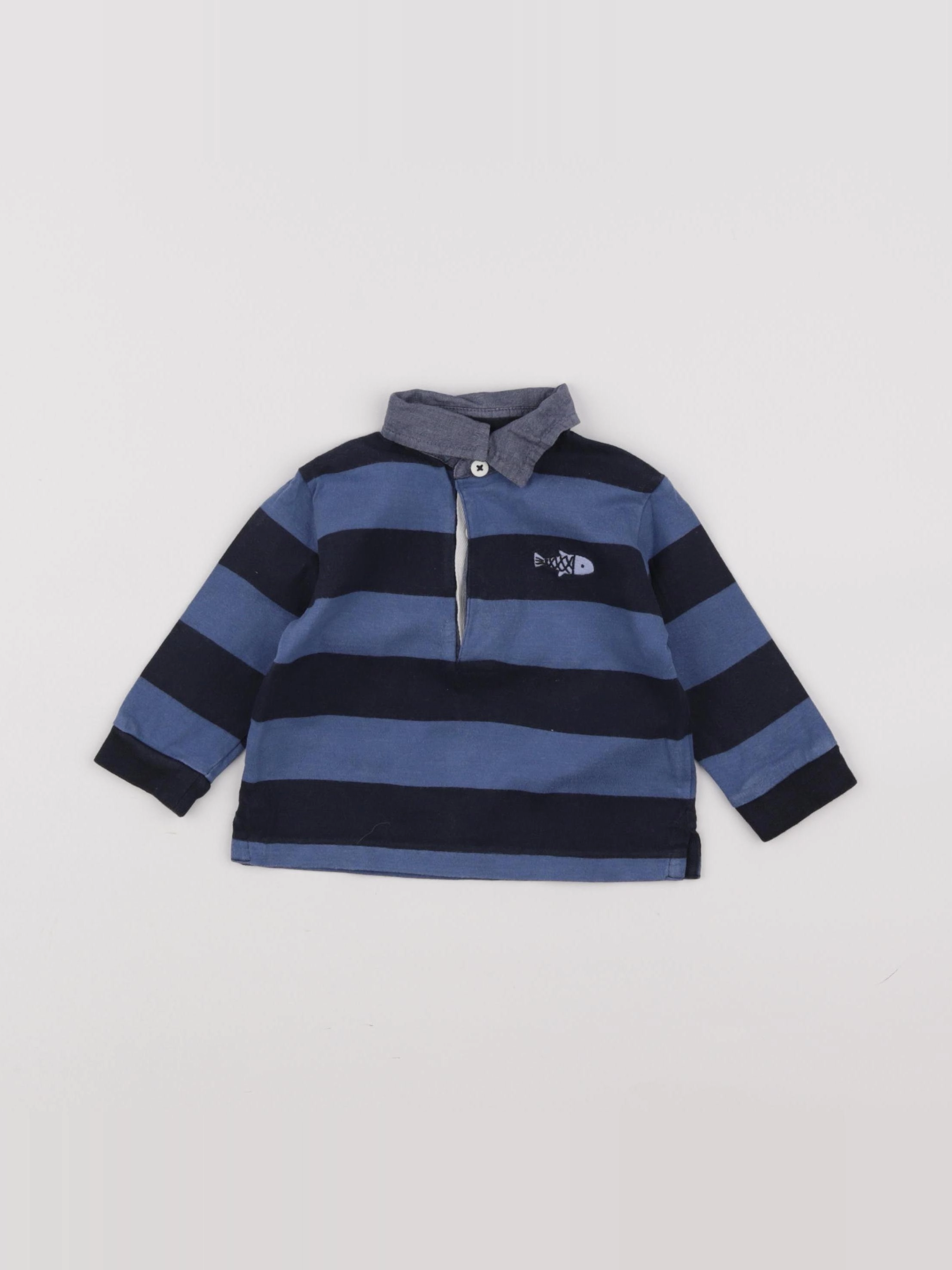Boutchou - polo bleu - 6 mois