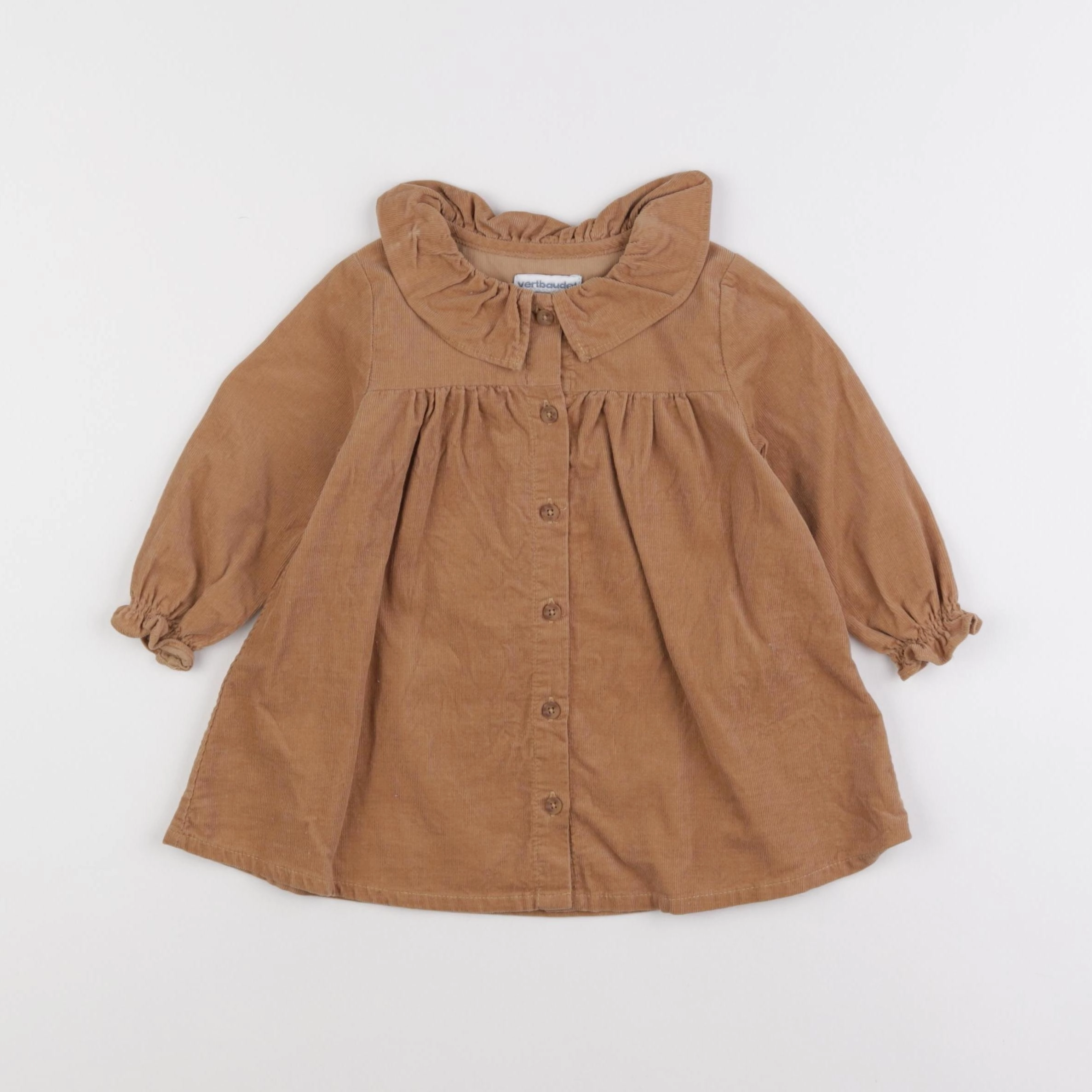 Vertbaudet - robe marron - 12 mois