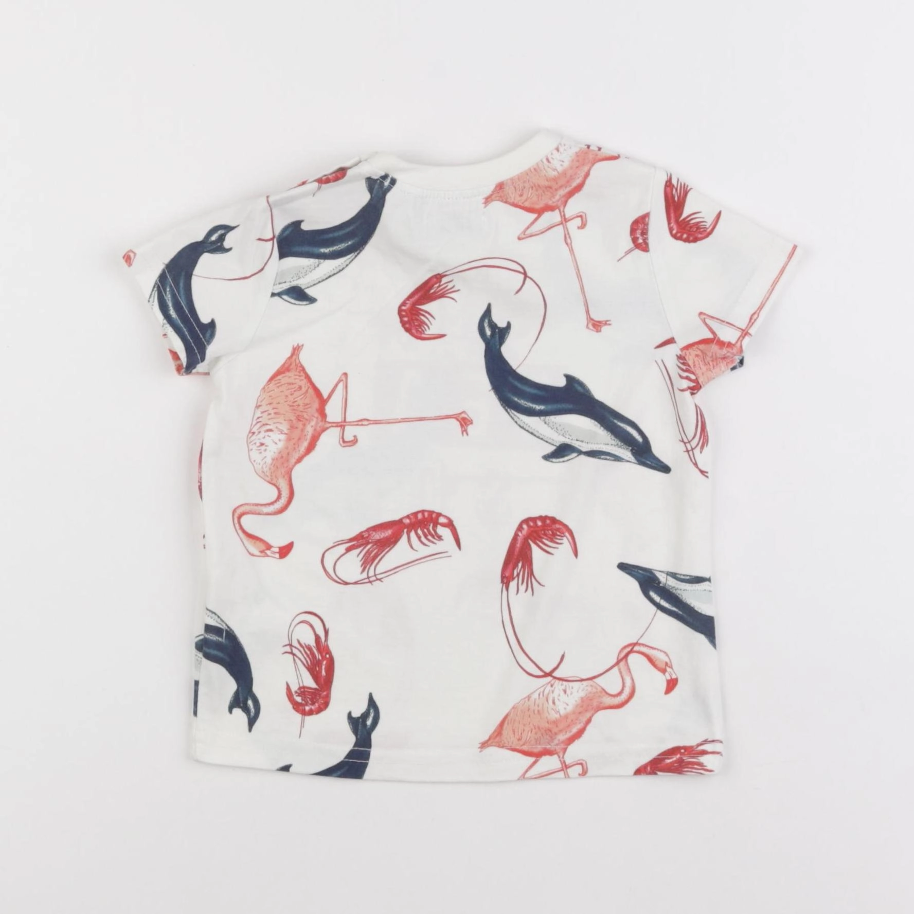 IKKS - tee-shirt blanc, rouge - 12 mois