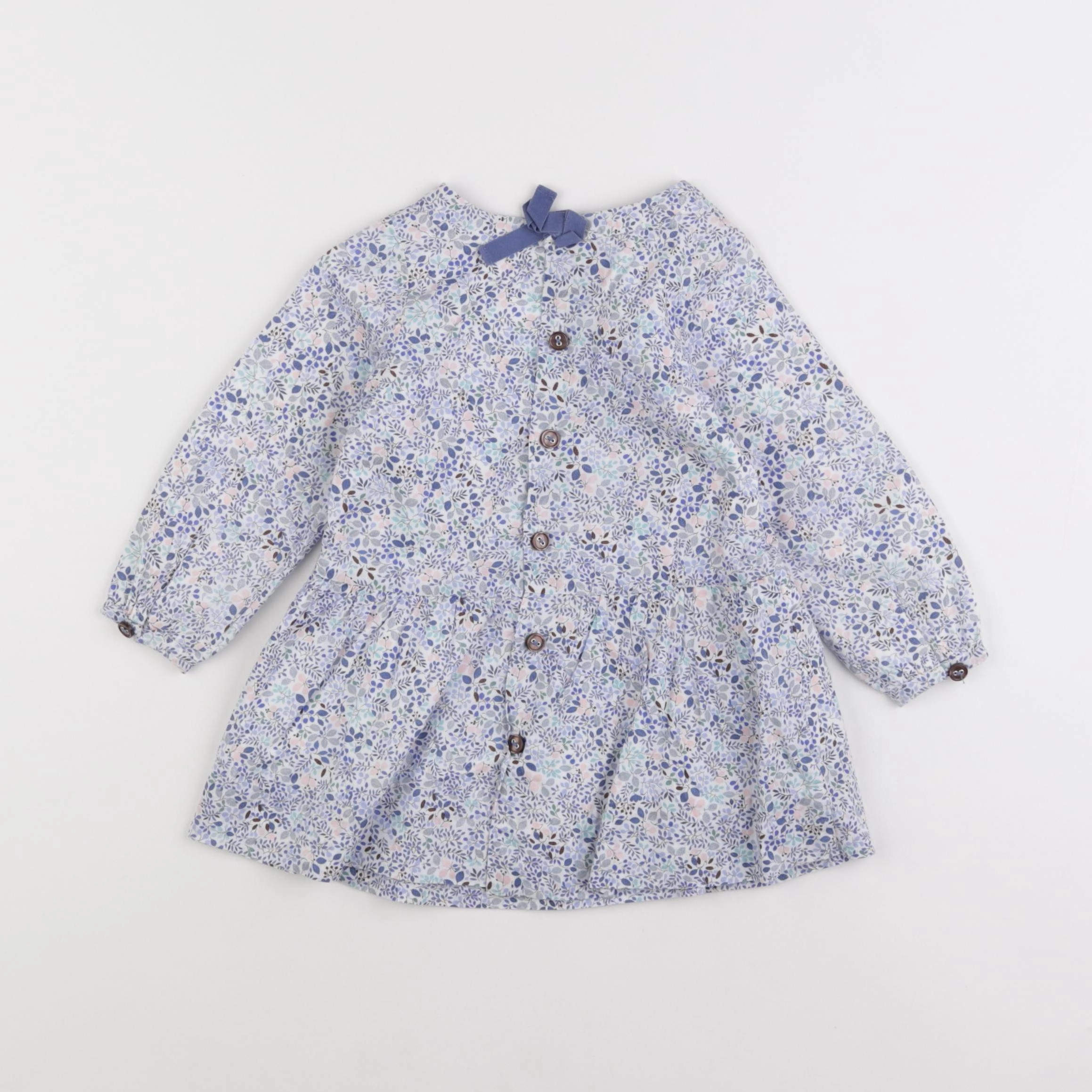 Jacadi - robe liberty blanc, bleu - 12 mois